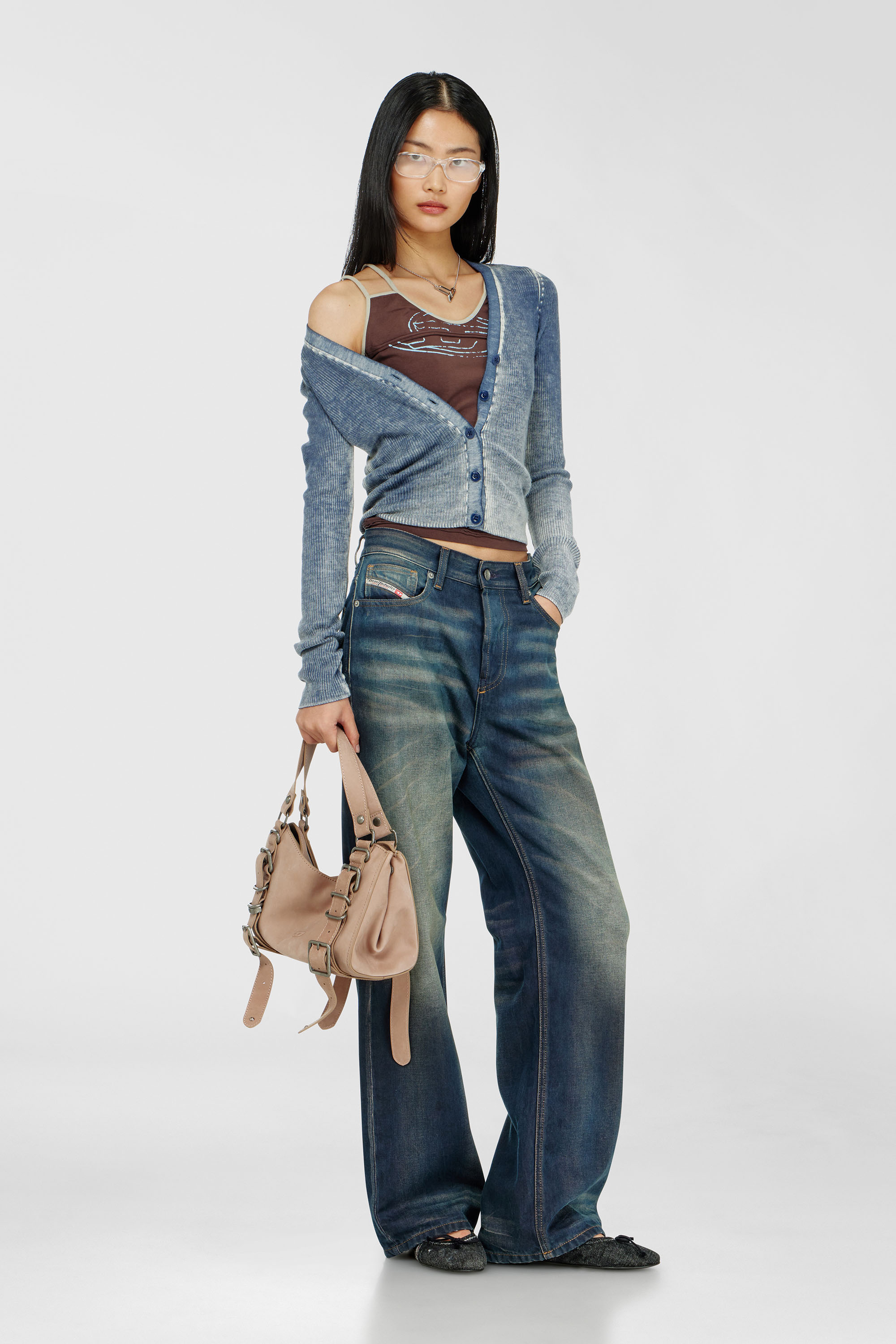 Diesel - D-ONE TOPHANDLE S, Woman's D-One-Small top-handle bag in treated leather in Face Powder - 2