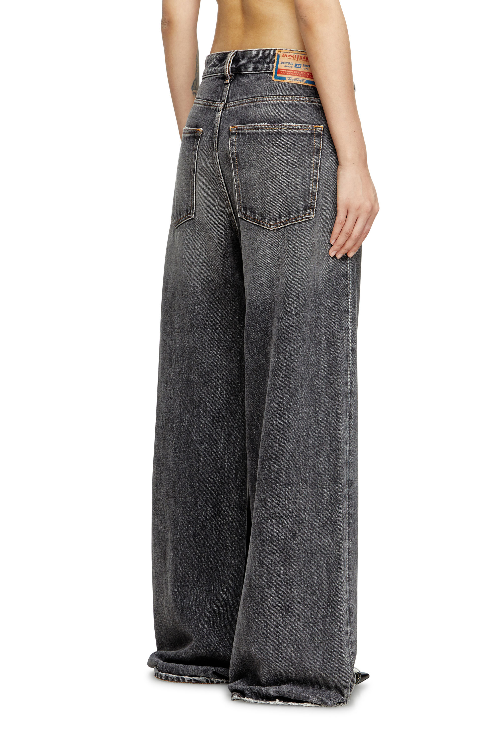 Diesel - Woman's Relaxed Jeans 1996 D-Sire 007F6, Black/Dark grey - 1