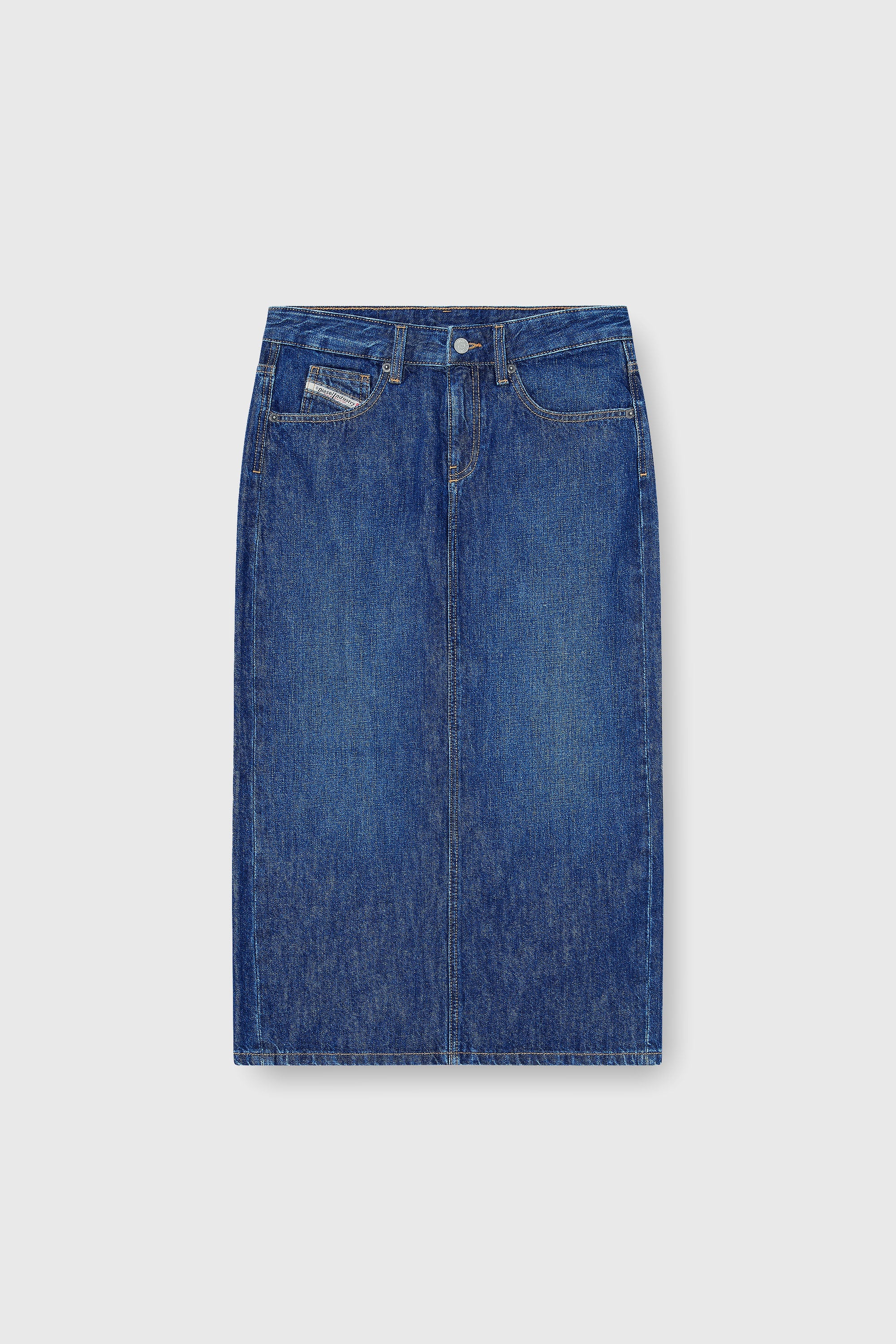 Diesel - DE-SKYE-D, Woman's Denim midi skirt in Medium blue - 2