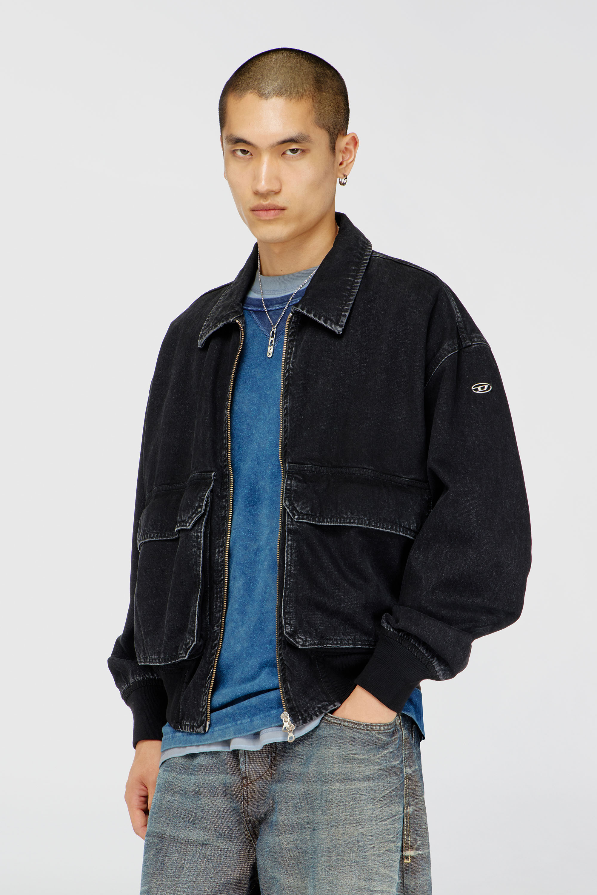 Diesel - D-KURZ, Unisex's Jacket in denim in Black - 2