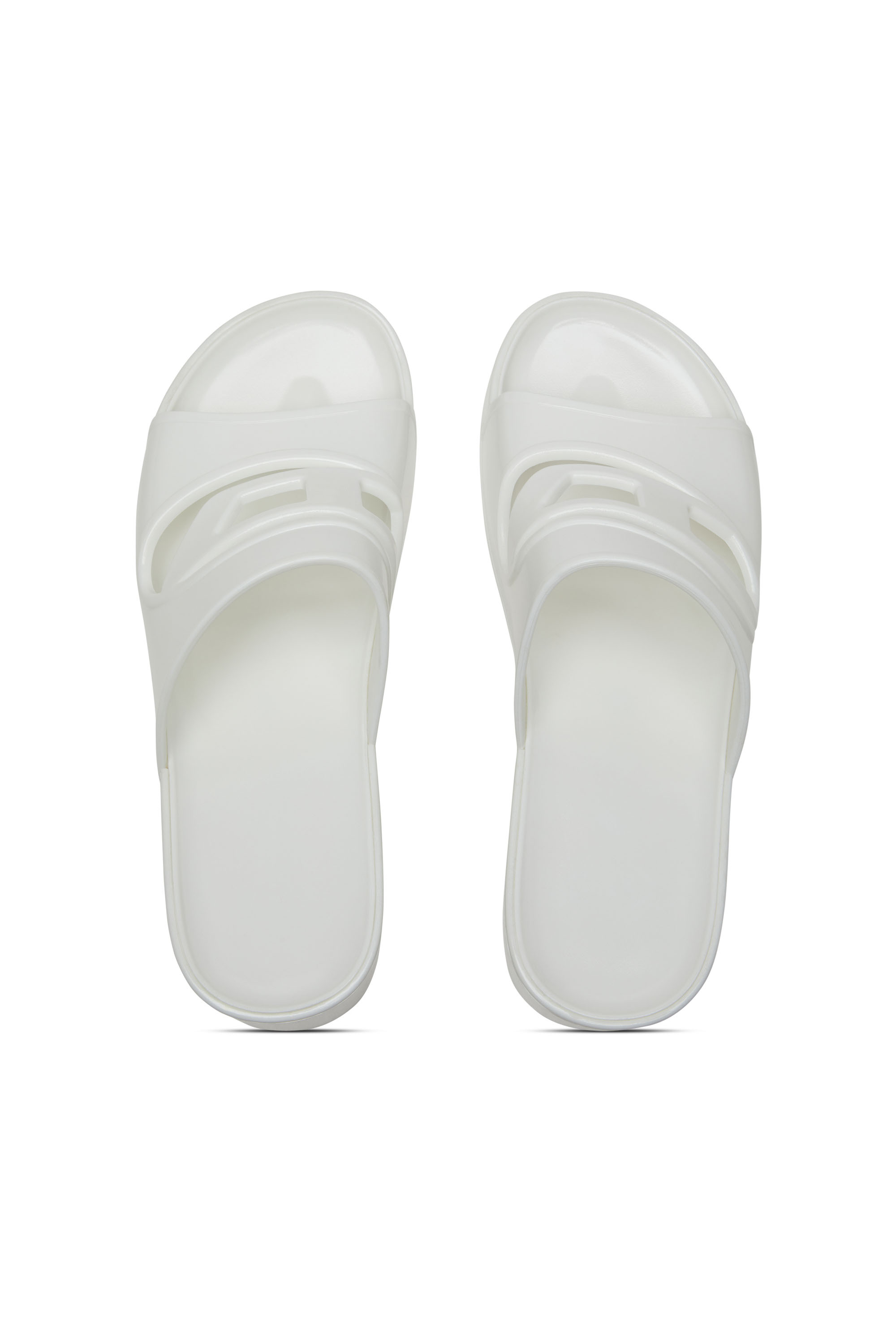 Diesel - SA-BONNIE, Woman's Sa-Bonnie-Heeled rubber slides with cut-out logo in White - 5