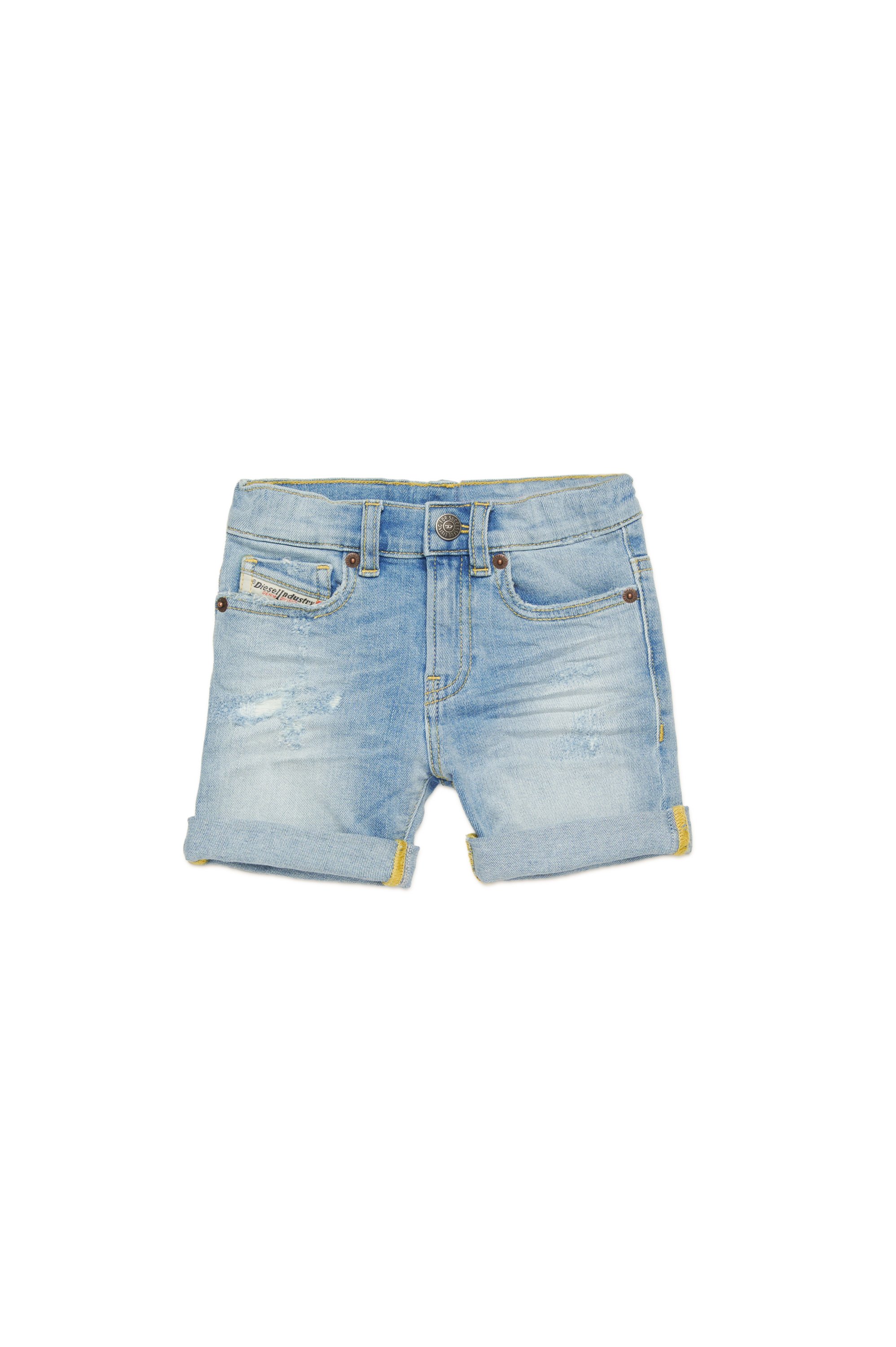 Diesel - PGALLYB, Unisex's Shorts in distressed denim in Light Blue - 1