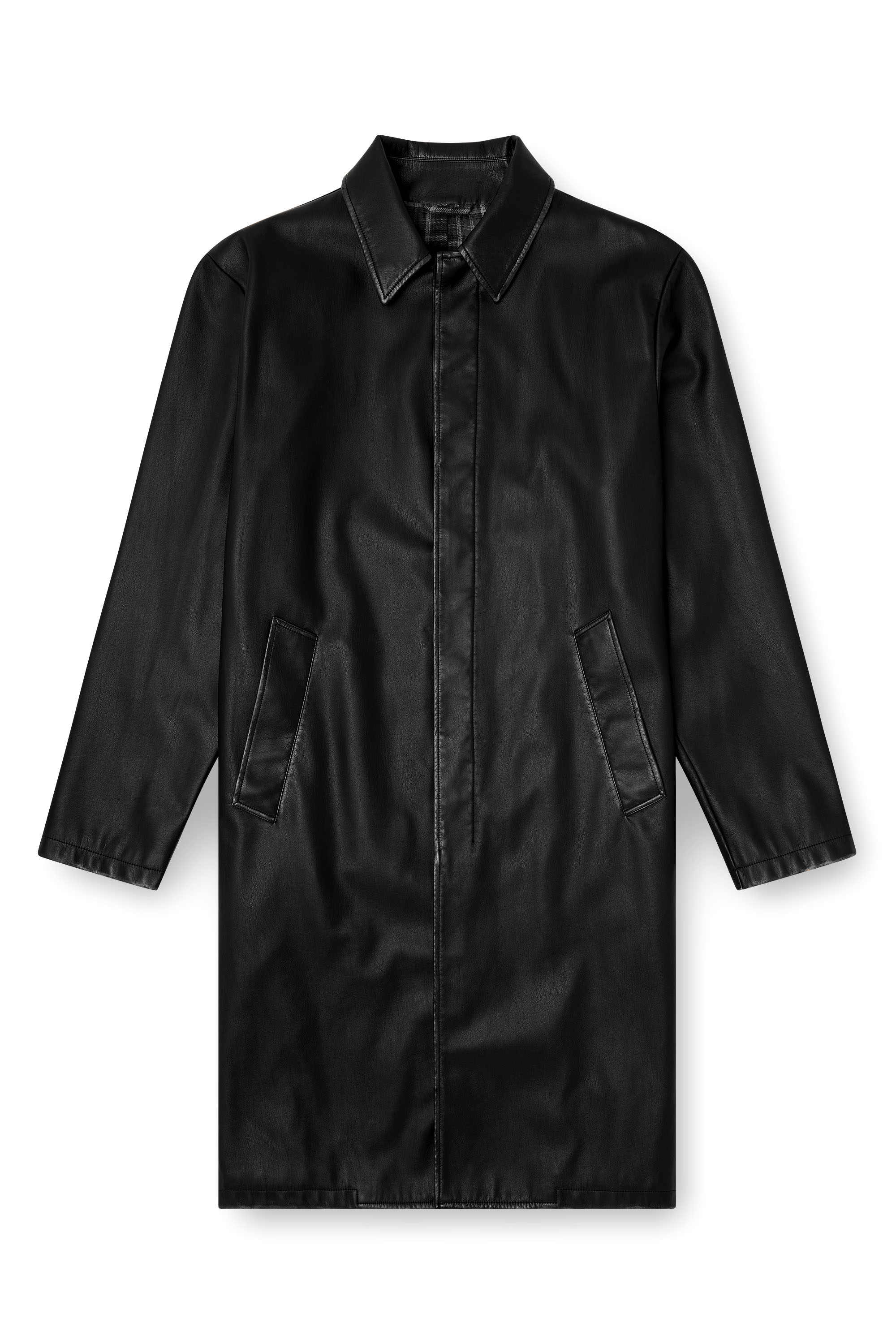 Diesel - J-RIVERS, Man's Distressed car coat with flannel lining in Black - 2