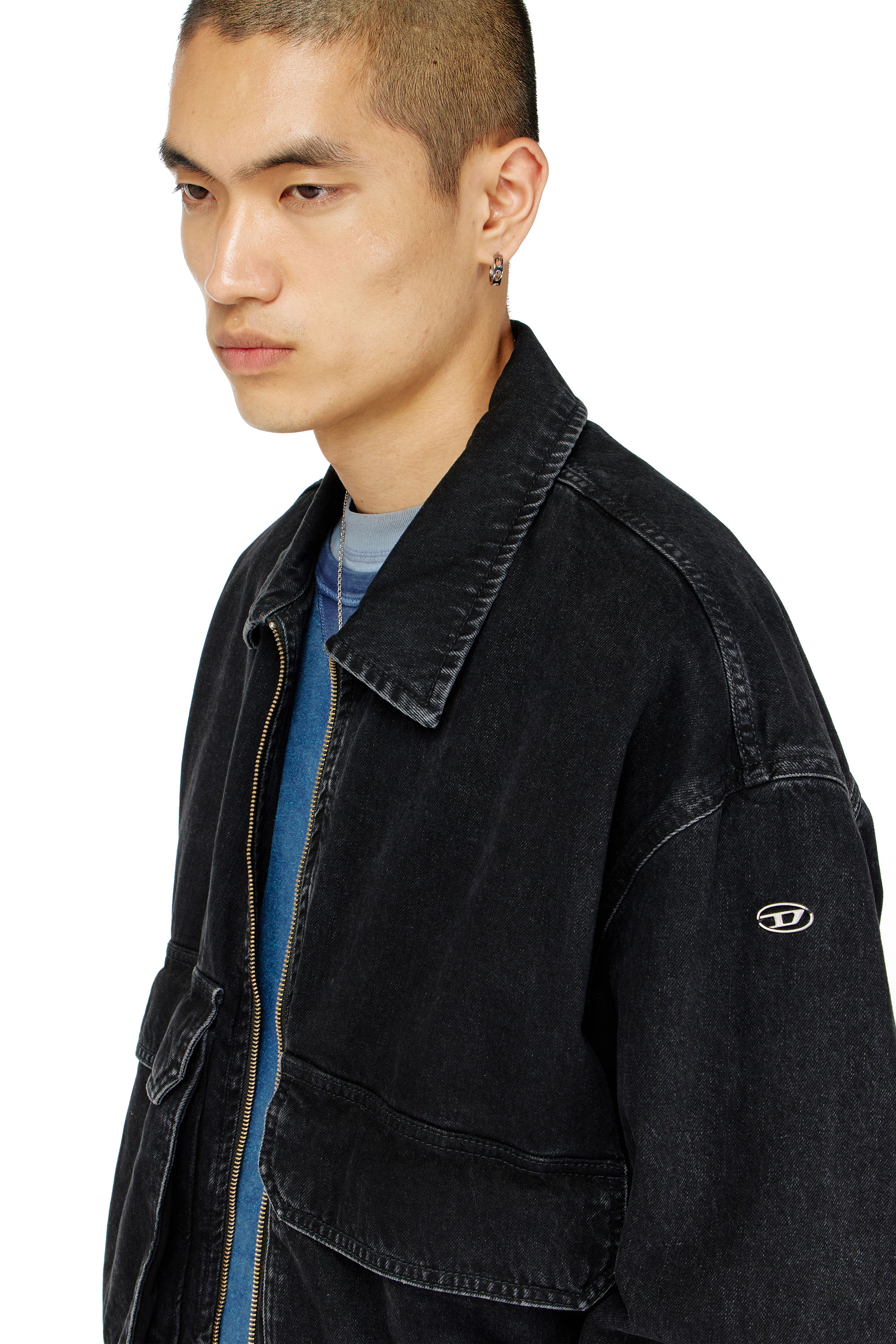 Diesel - D-KURZ, Unisex's Jacket in denim in Black - 5