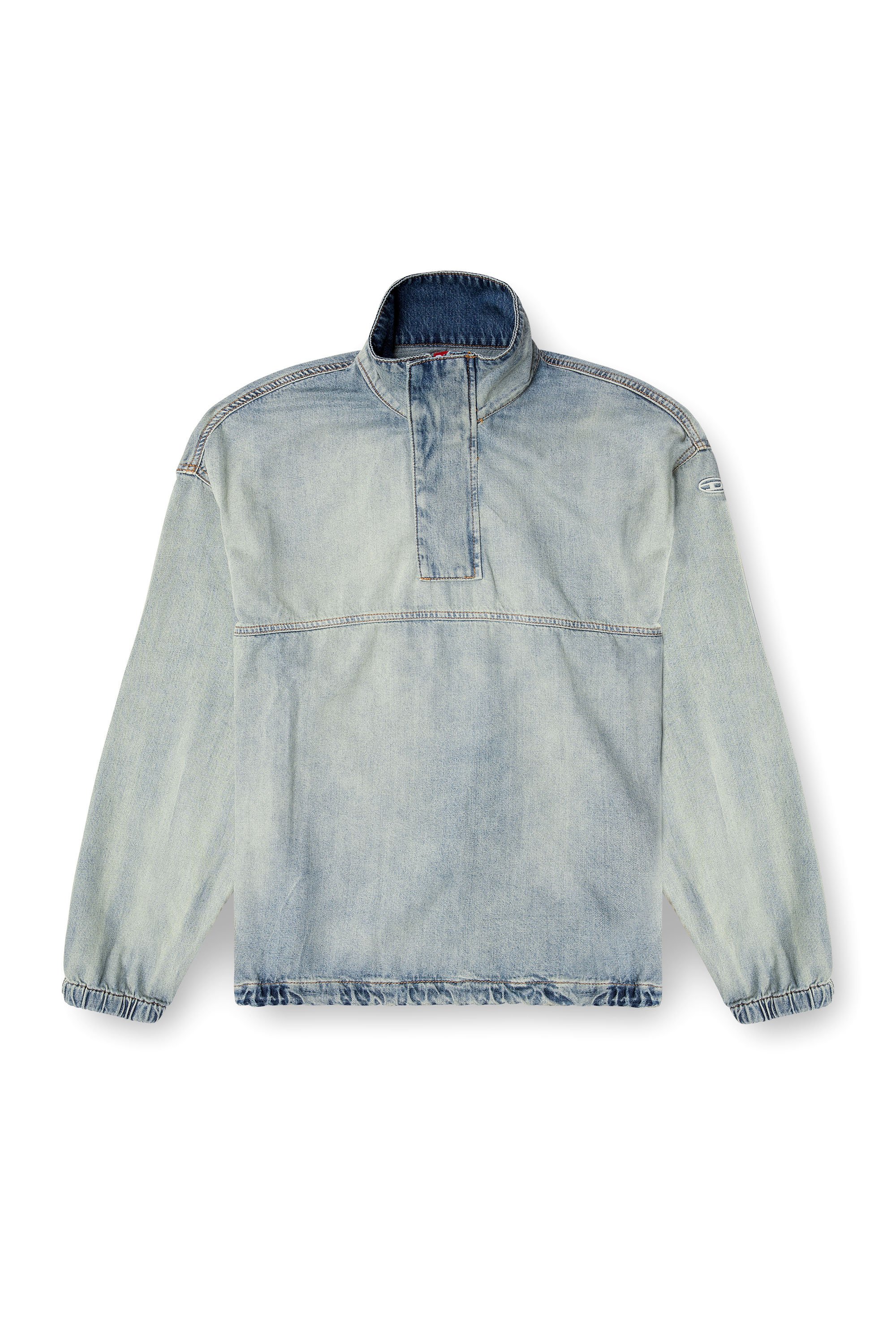 Diesel - D-FLOW-S1, Unisex's Denim pullover in light bicolour denim in Light Blue - 4