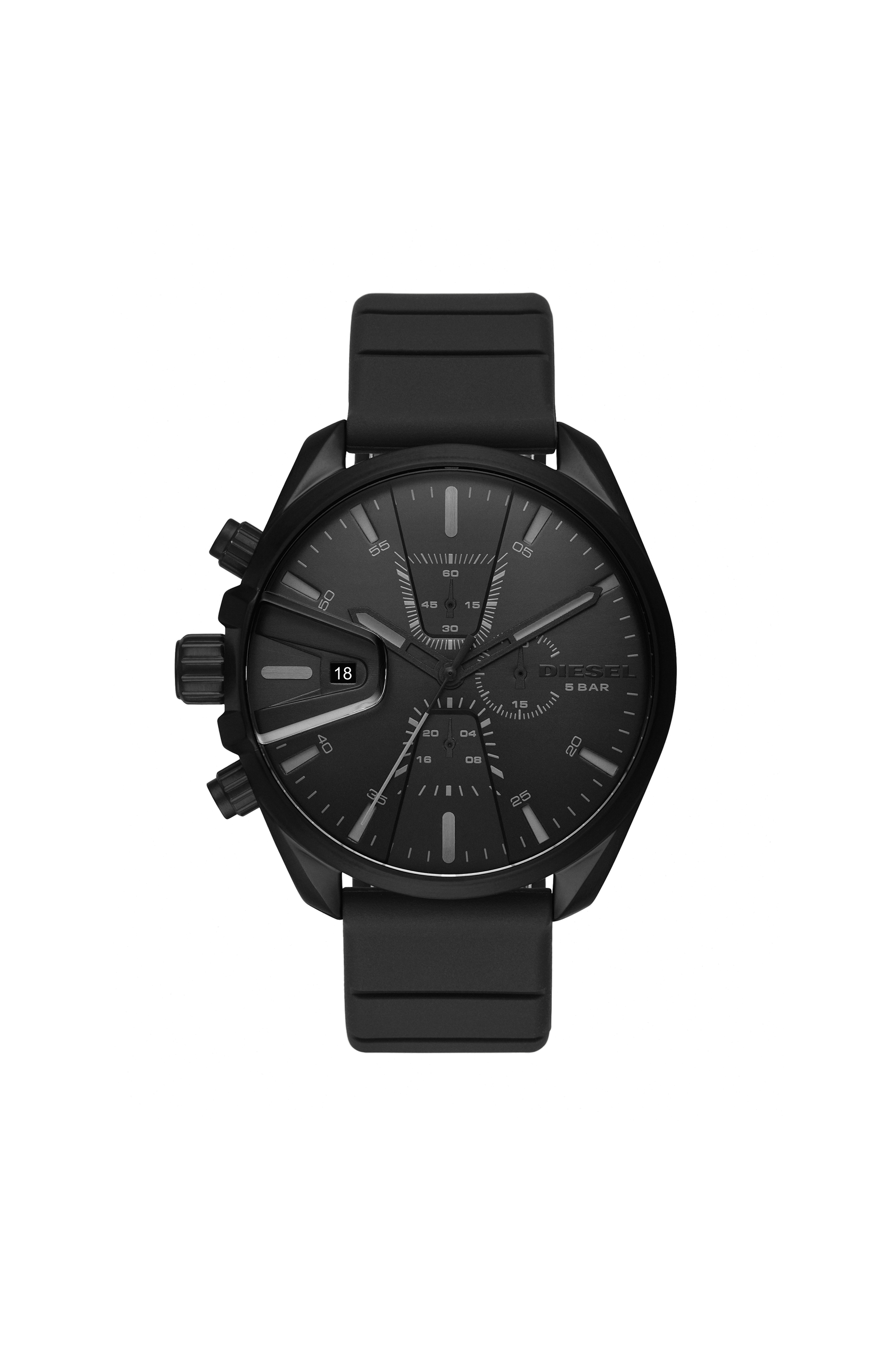 Diesel - DZ4507, Man's MS9 chronograph black silicone watch in Black - 1
