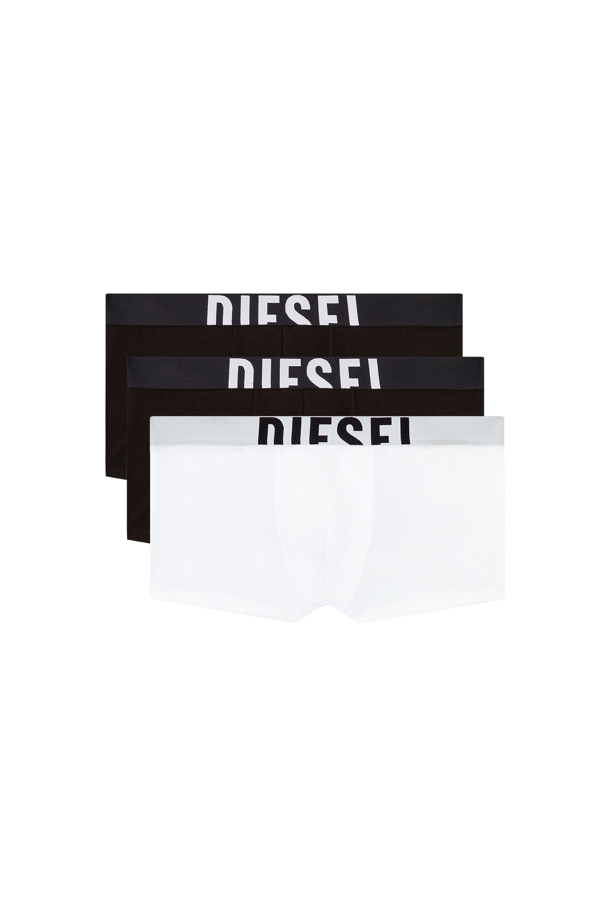 Diesel - DAMIEN-D-POP-3PACK-40, Man's Three-pack boxer briefs in stretch cotton in Black/White - 1