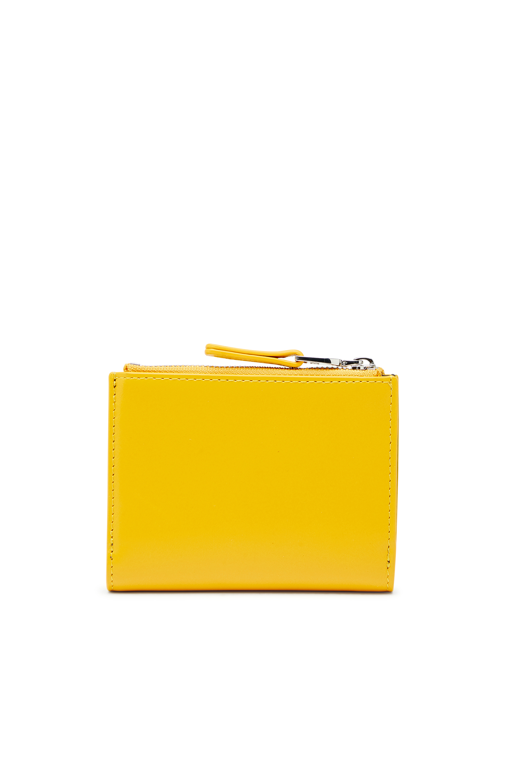 Diesel - 1DR BI-FOLD ZIP II, Woman's Small bi-fold wallet in leather in Yellow - 2