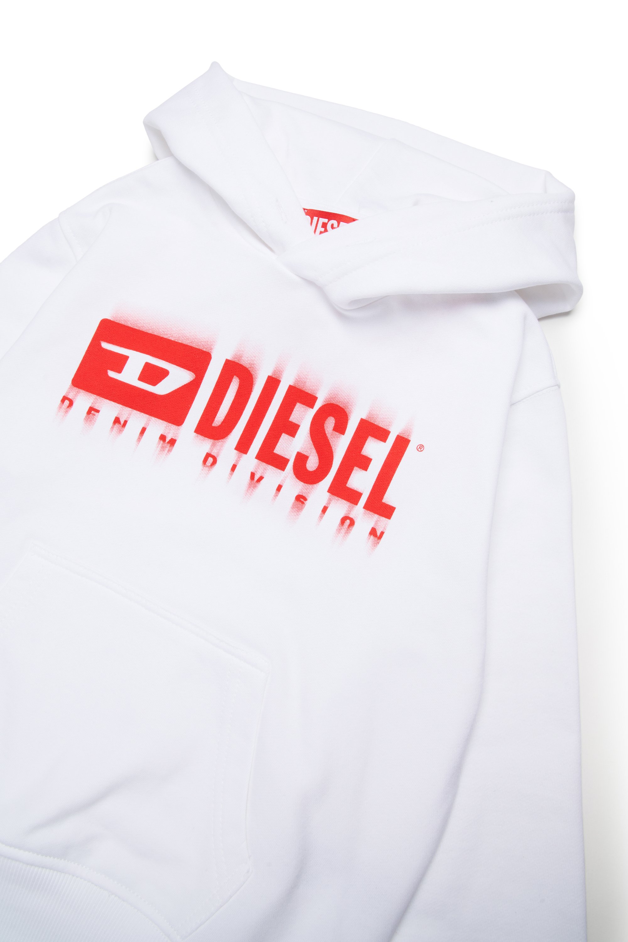 Diesel - SGINNHOODL5 OVER, Man's Hoodie with smudged logo in White - 3