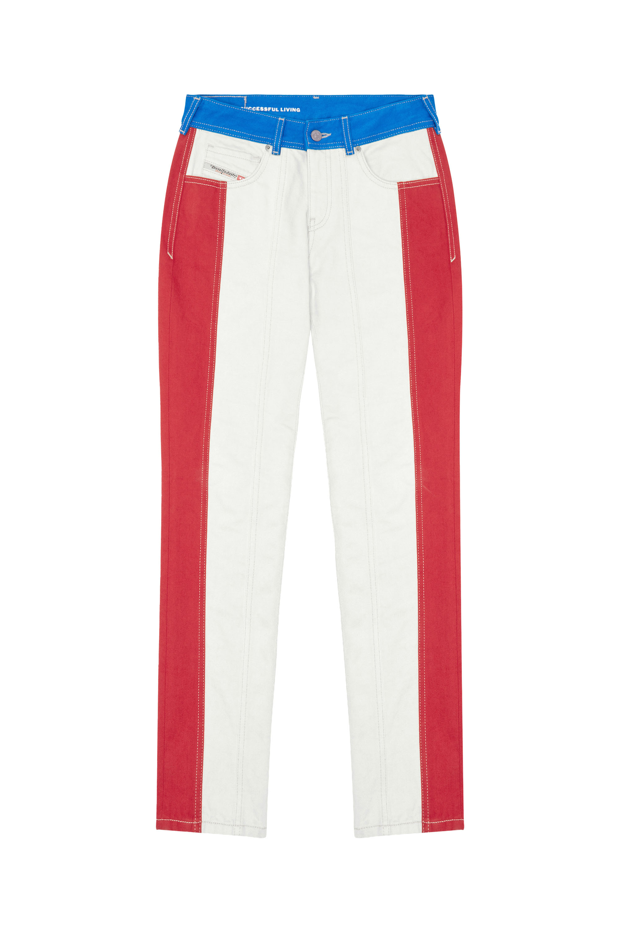 Diesel - 2002 0EIAR Straight Jeans, White/Red - Image 1