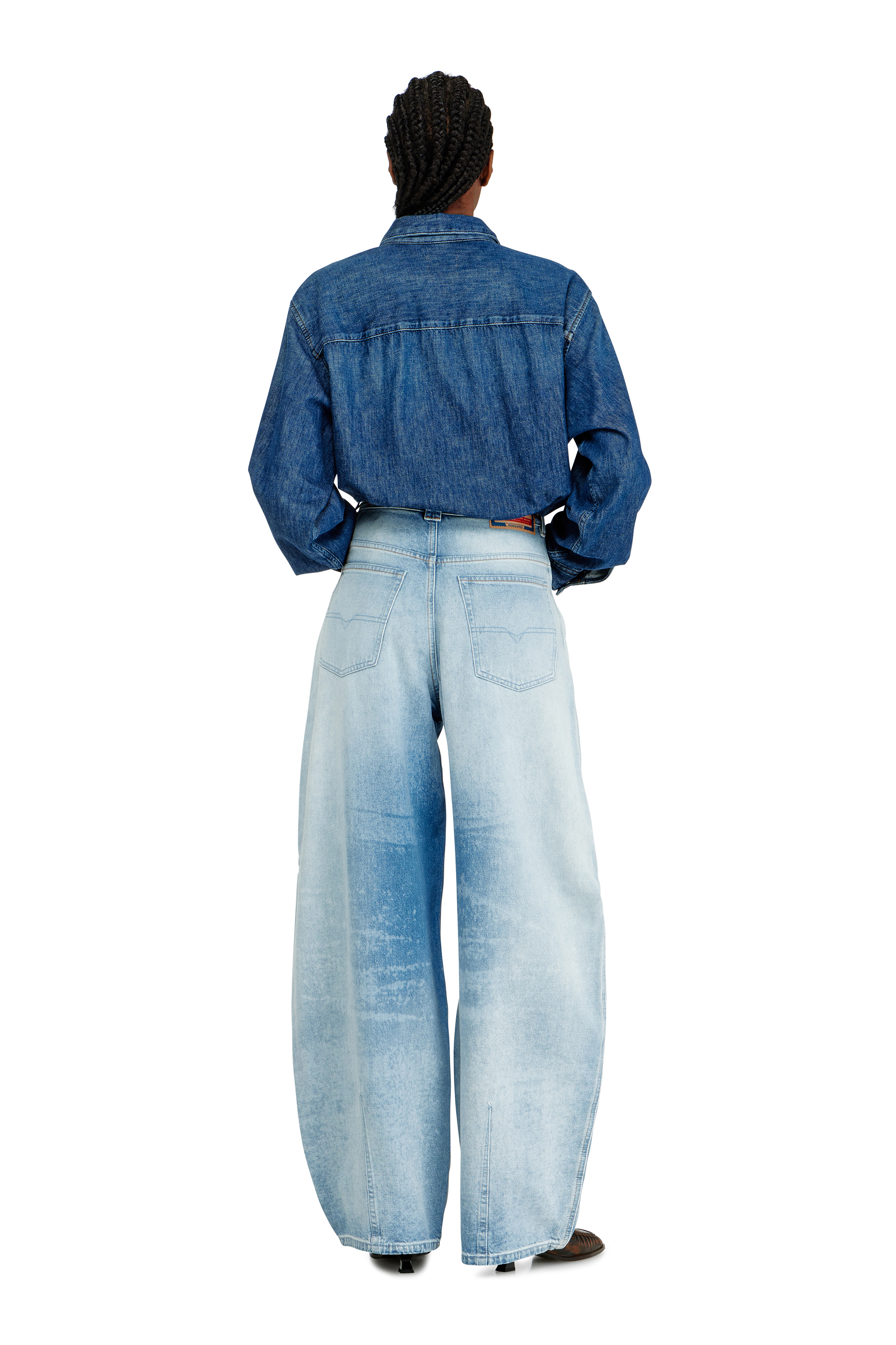 Diesel - Woman's Relaxed Jeans 1987 D-Khelz 007EE, Light Blue - 3