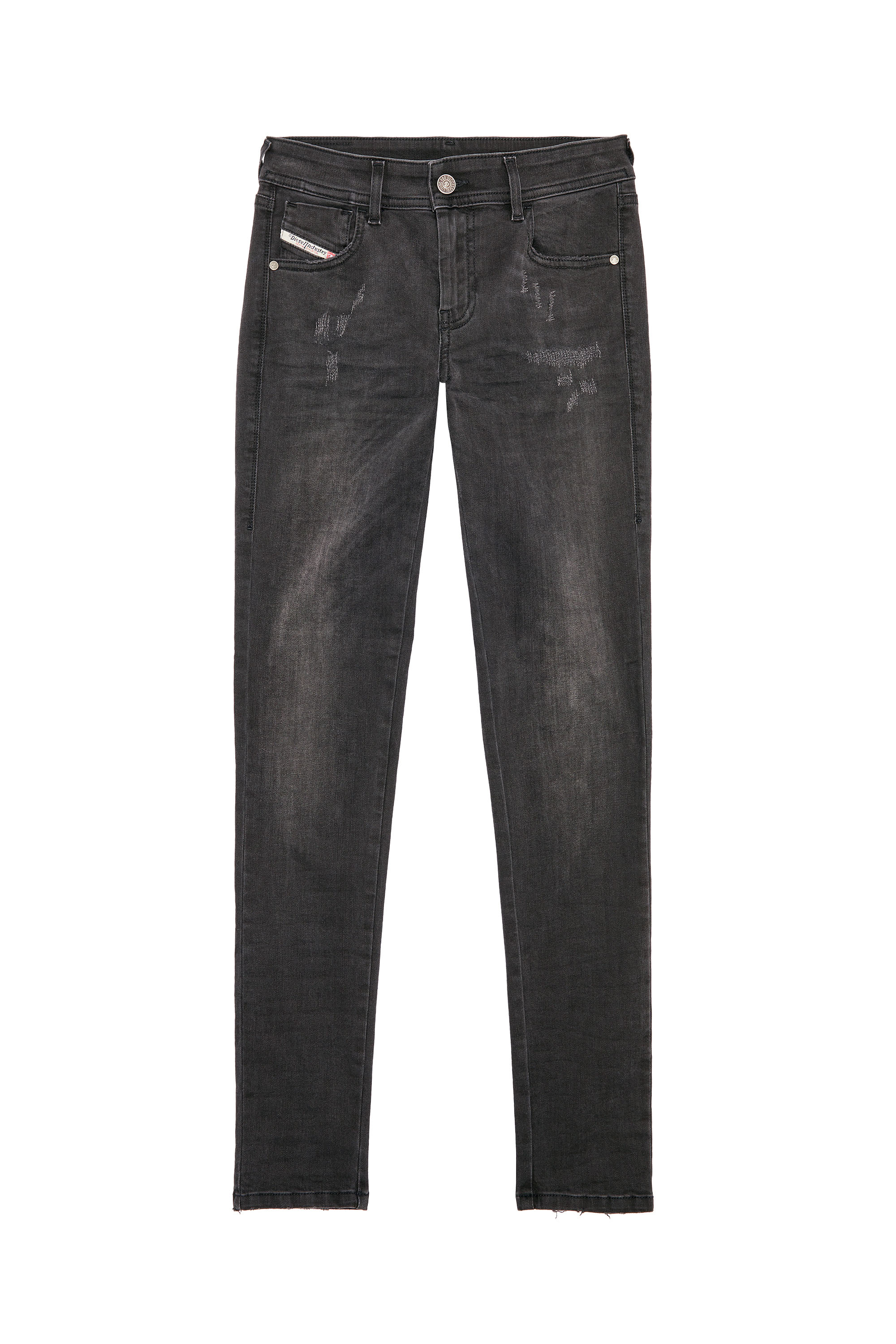 Diesel - 2018 SLANDY-LOW E69SB Super skinny Jeans, Black/Dark grey - Image 5