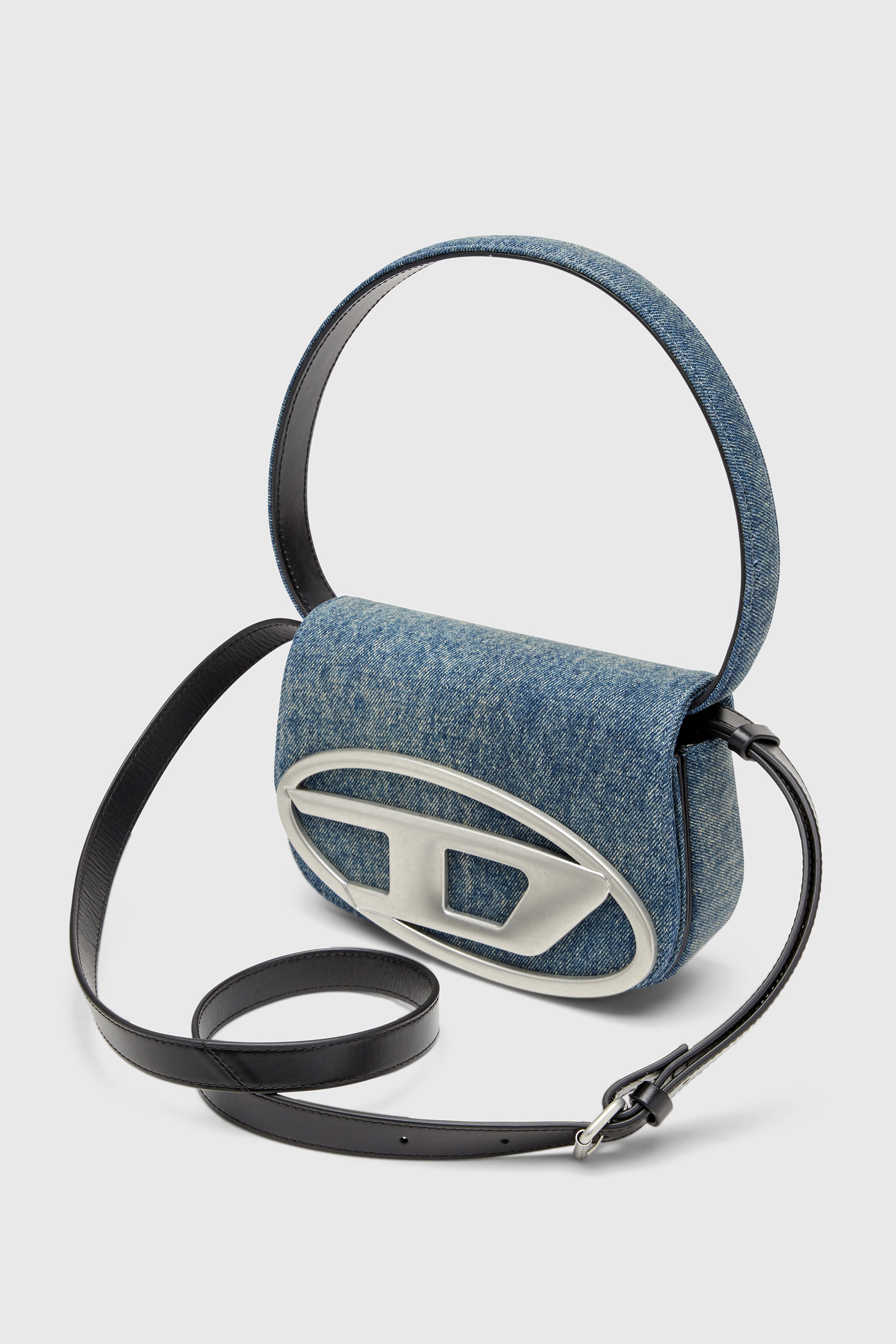 Diesel - 1DR, Woman's 1DR-Iconic shoulder bag in solarised denim in Blue - 6