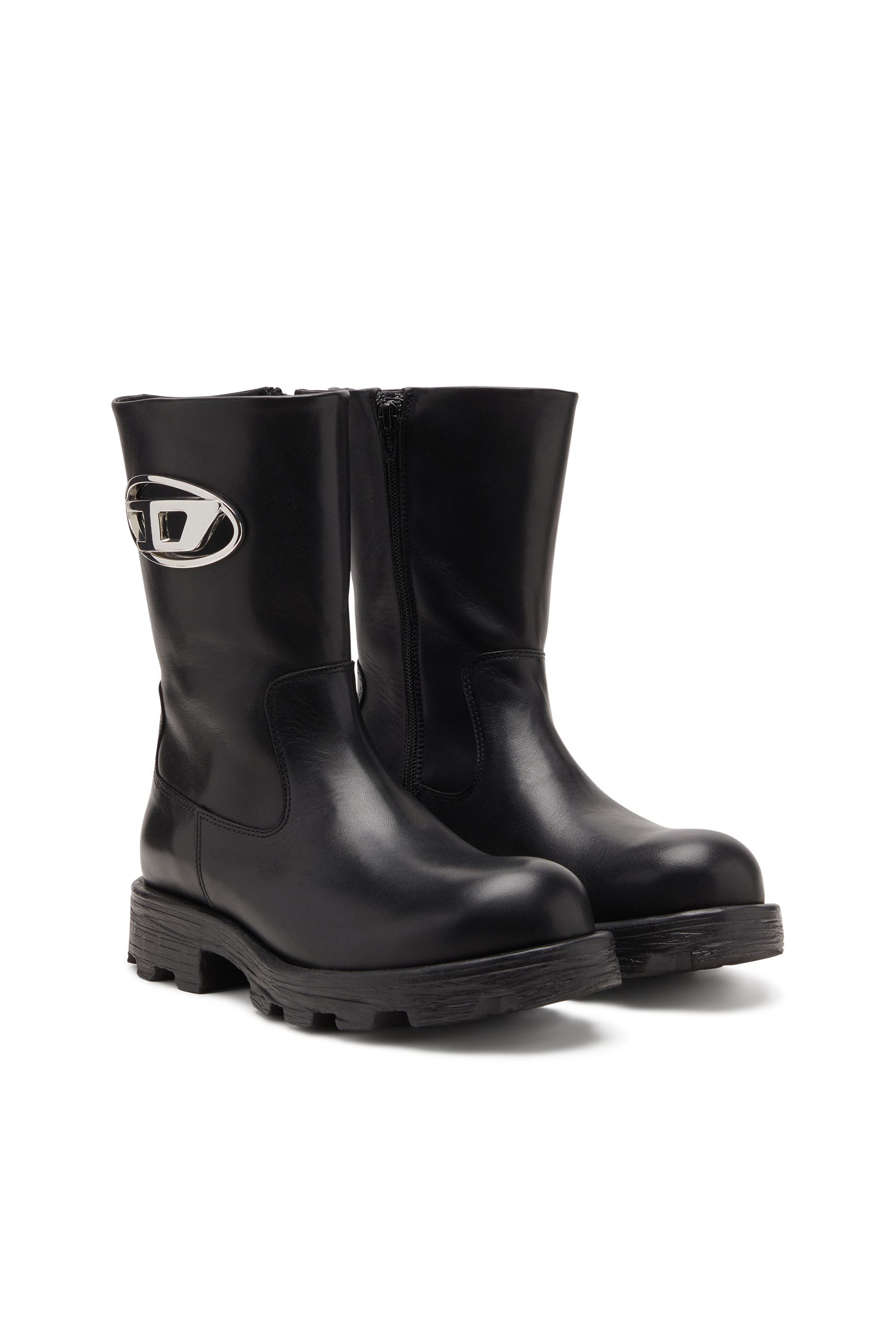D-HAMMER BKR D W, Black Diesel - D-HAMMER BKR D W, Woman's D-Hammer-Biker boots in shiny leather in Black - 2