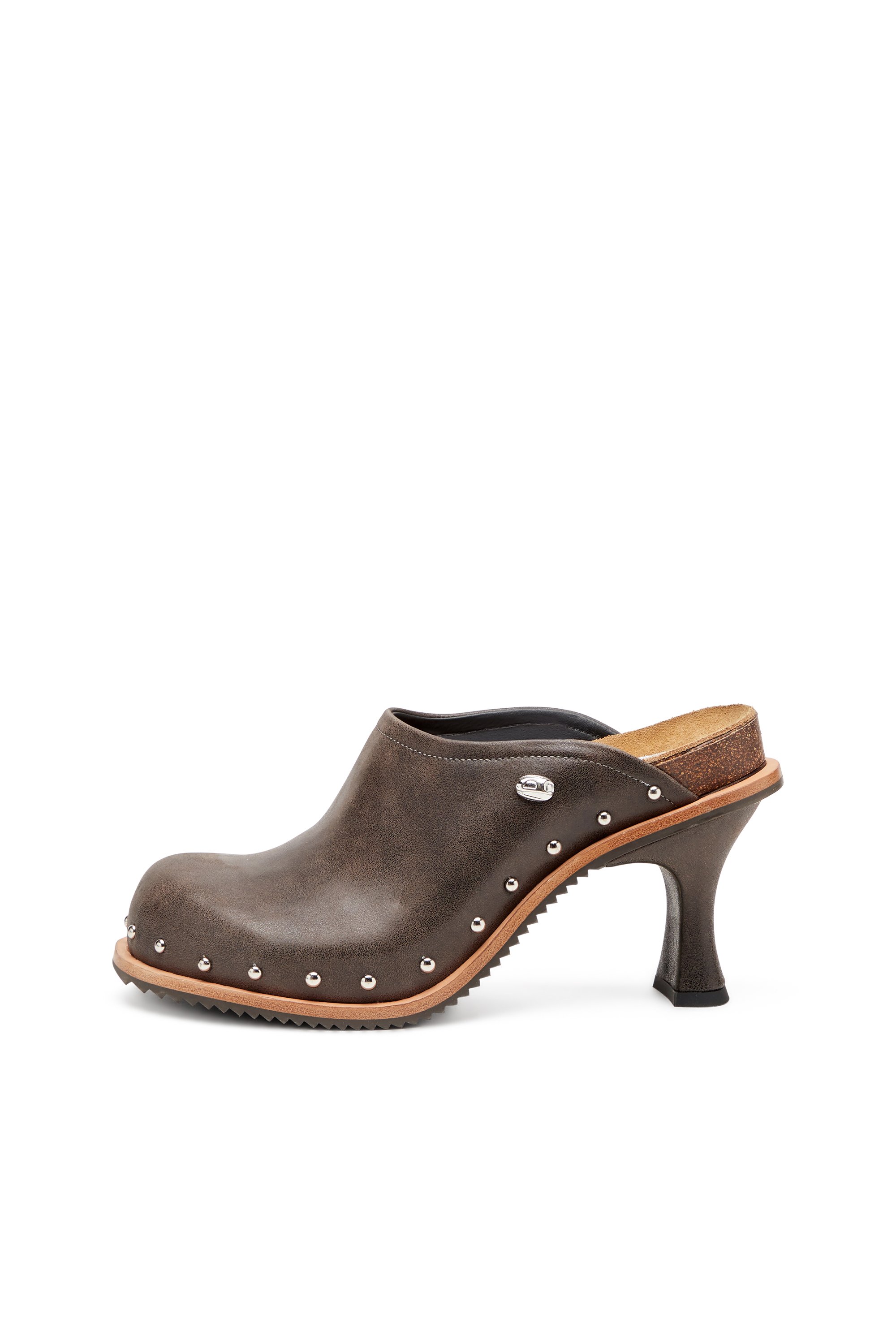 Diesel - D-WOODSTOCK ML CLOG W, Woman's Studded leather mules in Dark Brown - 2