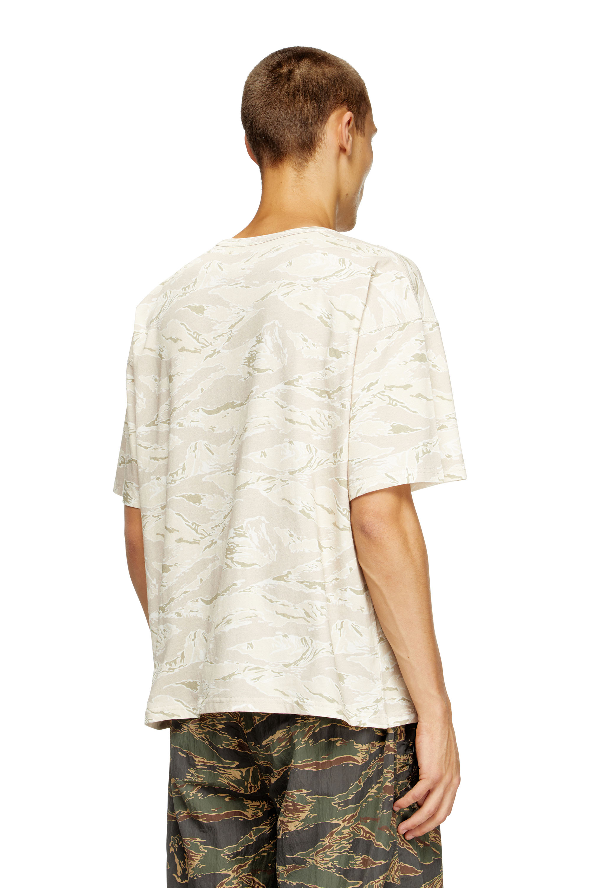 Diesel - T-BOXT-T14, Man's Camo T-shirt with eagle print in Beige - 4