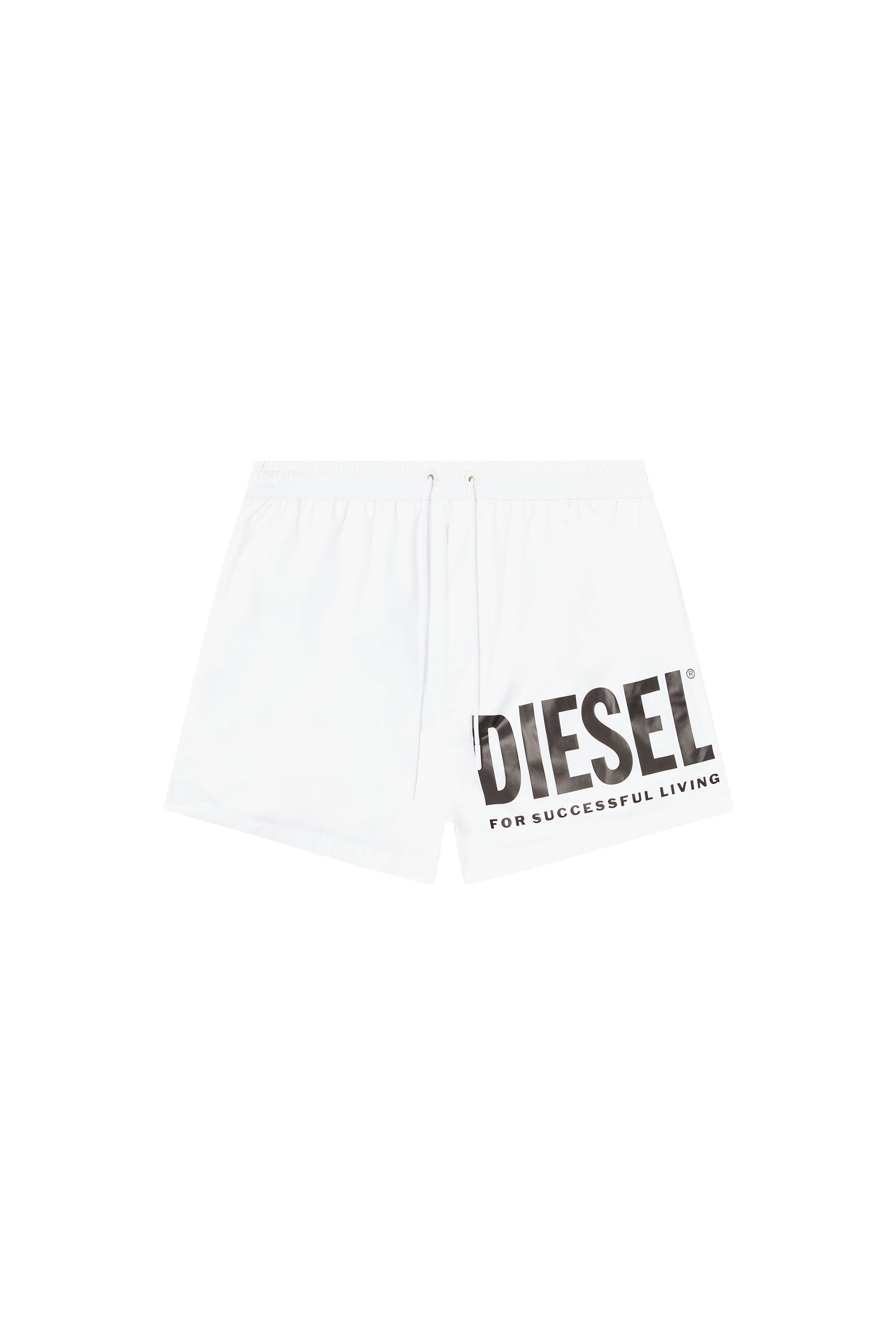 Diesel - MARIO-34-D-CORE, Man's Swim shorts with logo print in White/Black - 4