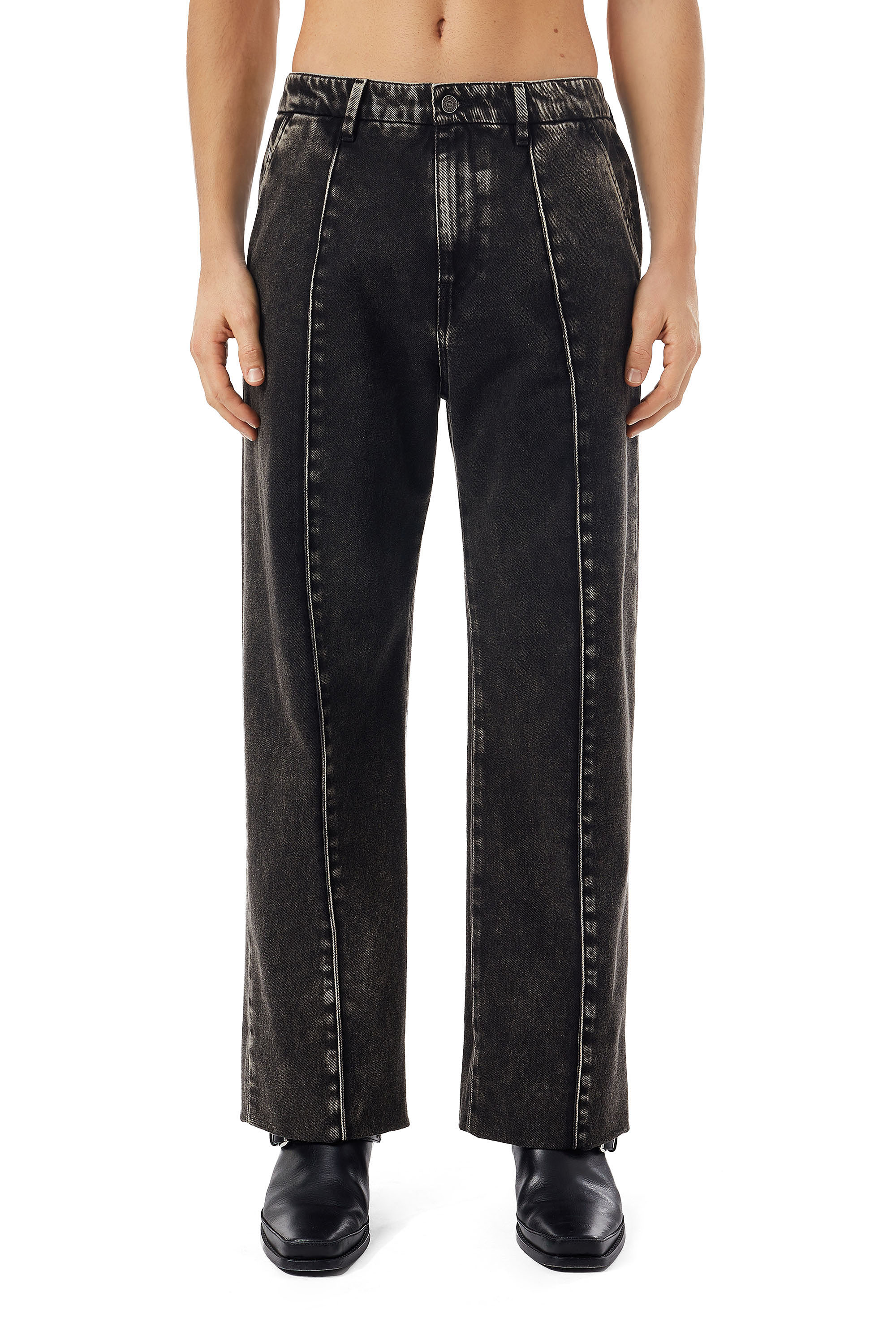 Diesel - Straight Jeans D-Chino-Work 09B87, Black/Dark grey - Image 1
