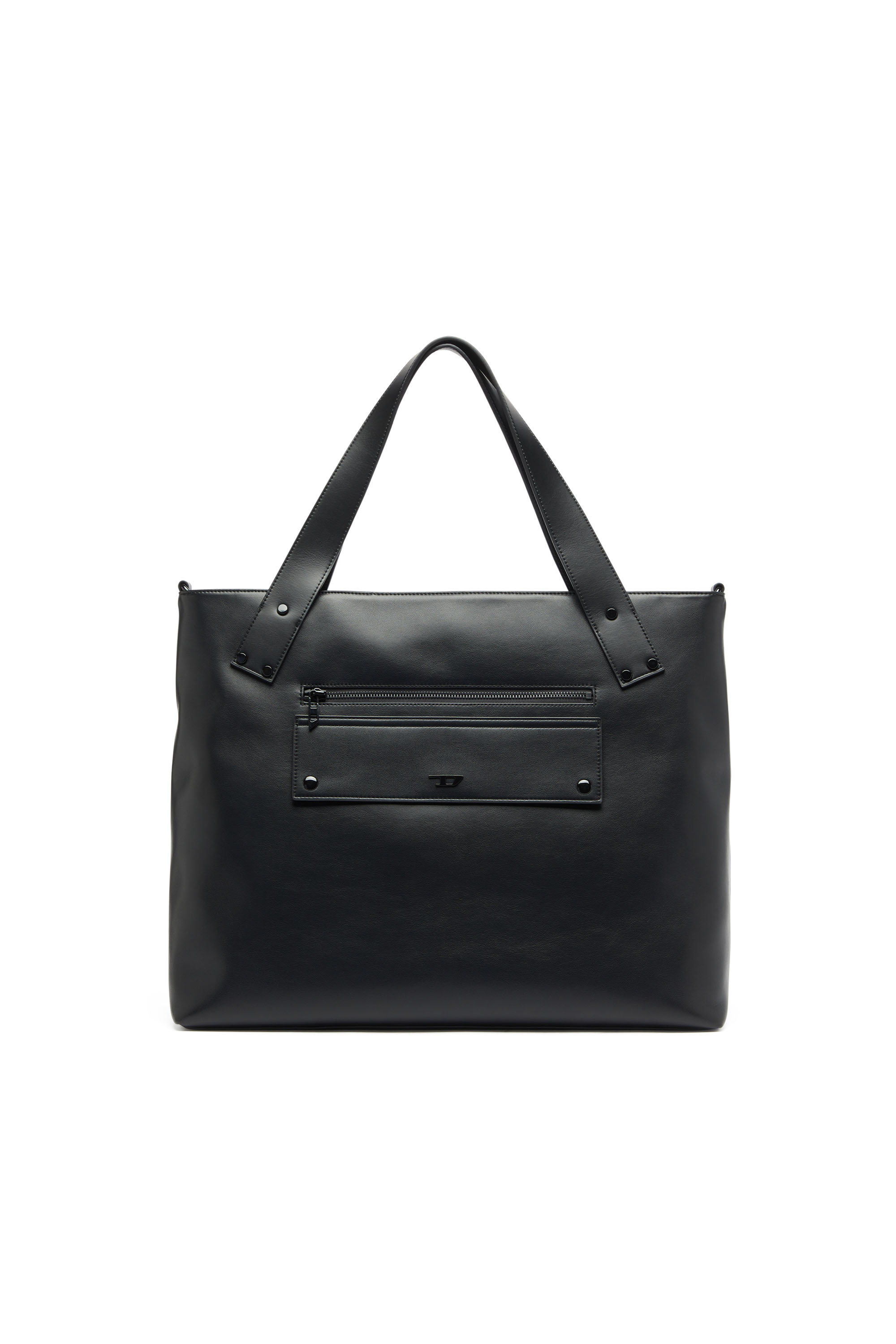 Diesel - RIVET-D TOTE E\W, Man's Rivet-D - Shopping Bag with zip and flap pocket in Black - 1