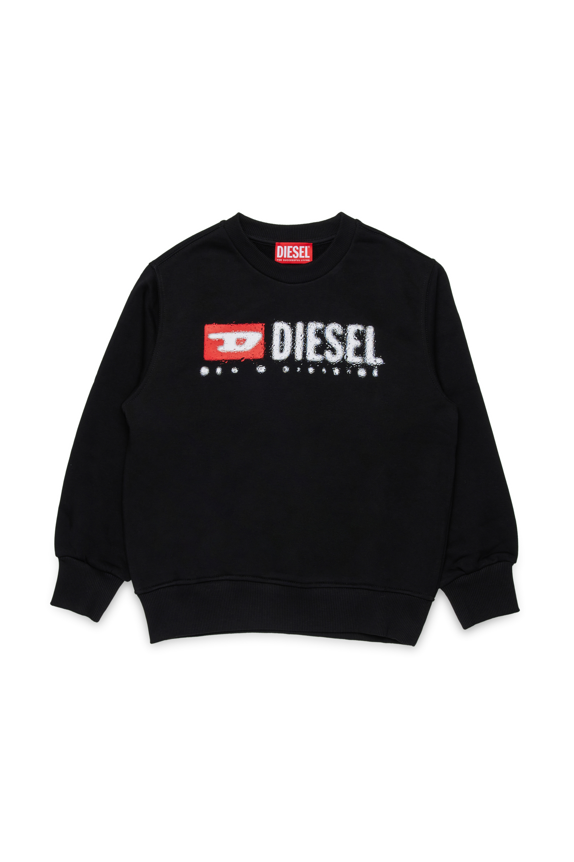 Diesel - SDROPS OVER, Man's Cotton sweatshirt with logo in Black - 1