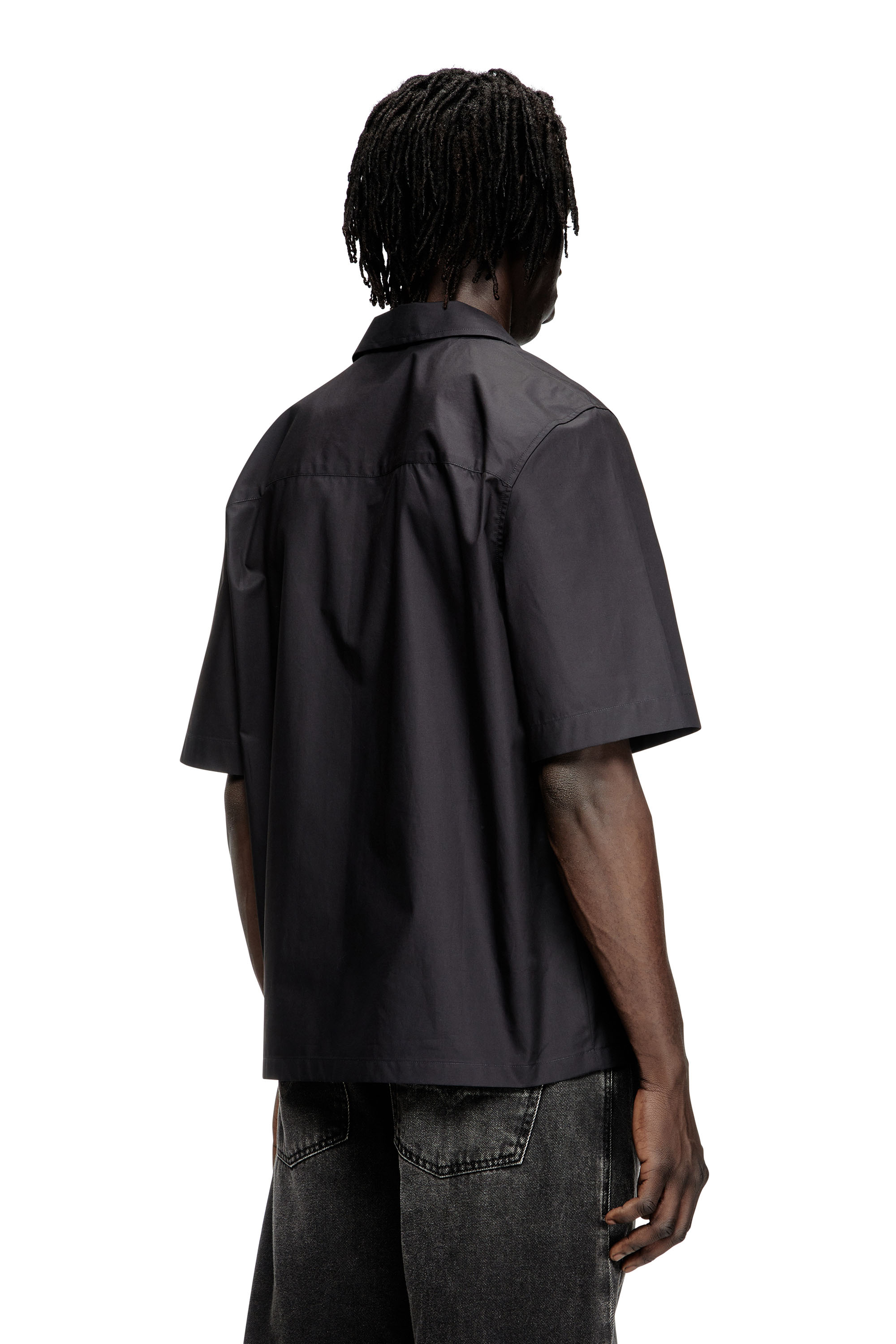 Diesel - S-MAC-PCAL, Man's Bowling shirt with Oval D in Black - 4