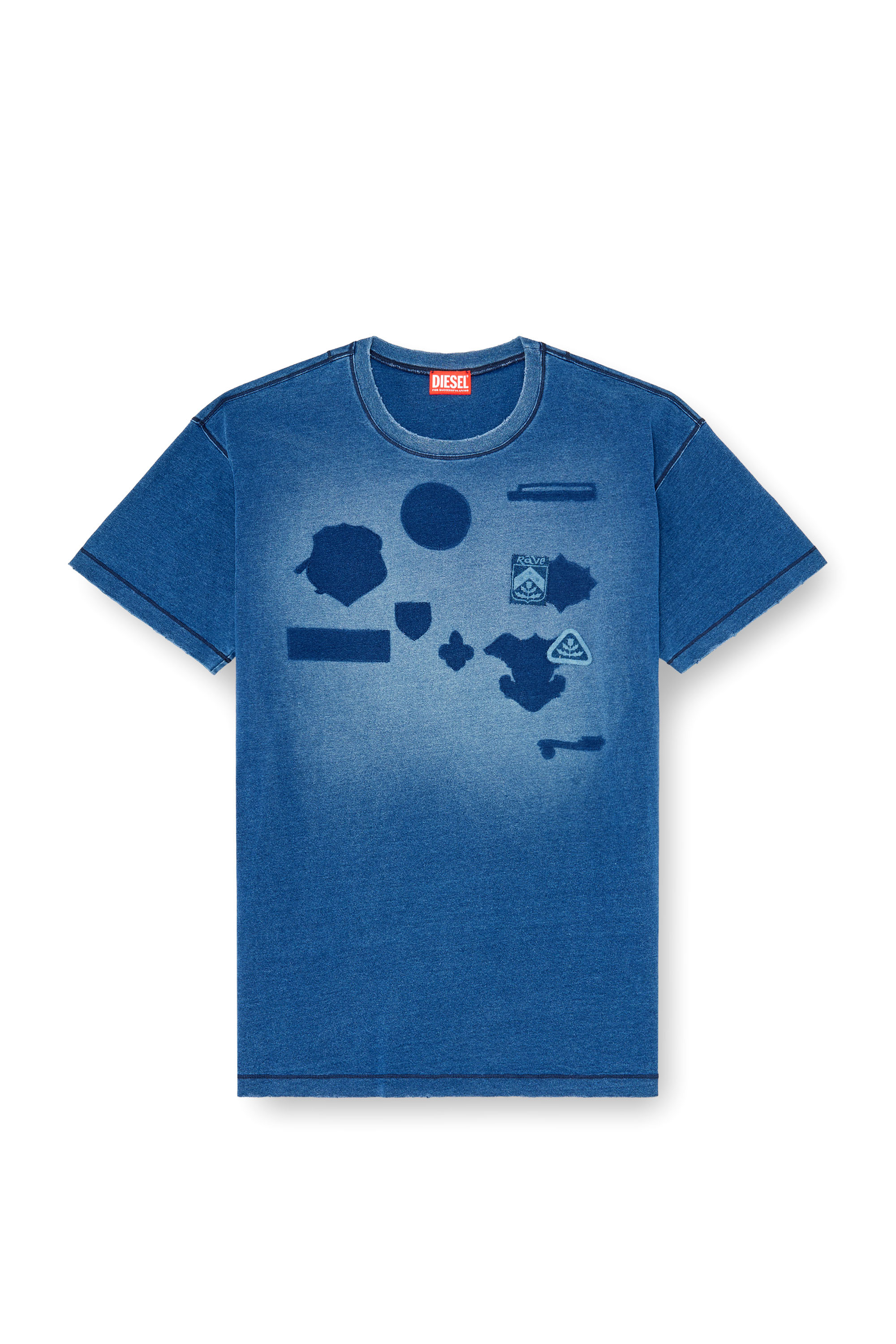Diesel - T-NOX, Man's T-shirt with shadow-effect patches in null - 3