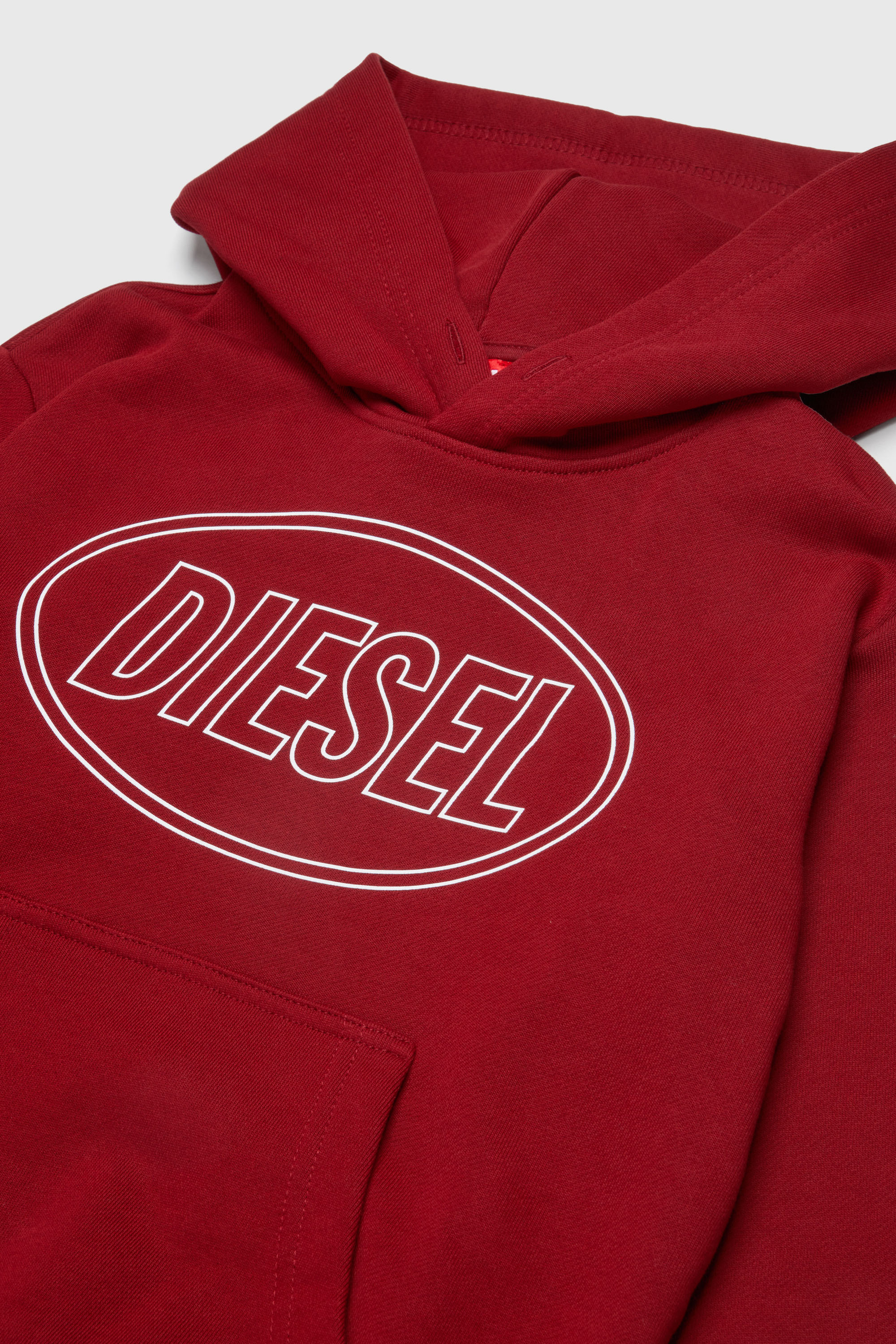 Diesel - SCIRCLEHOOD OVER, Man's Hoodie with Diesel logo print in Red - 3