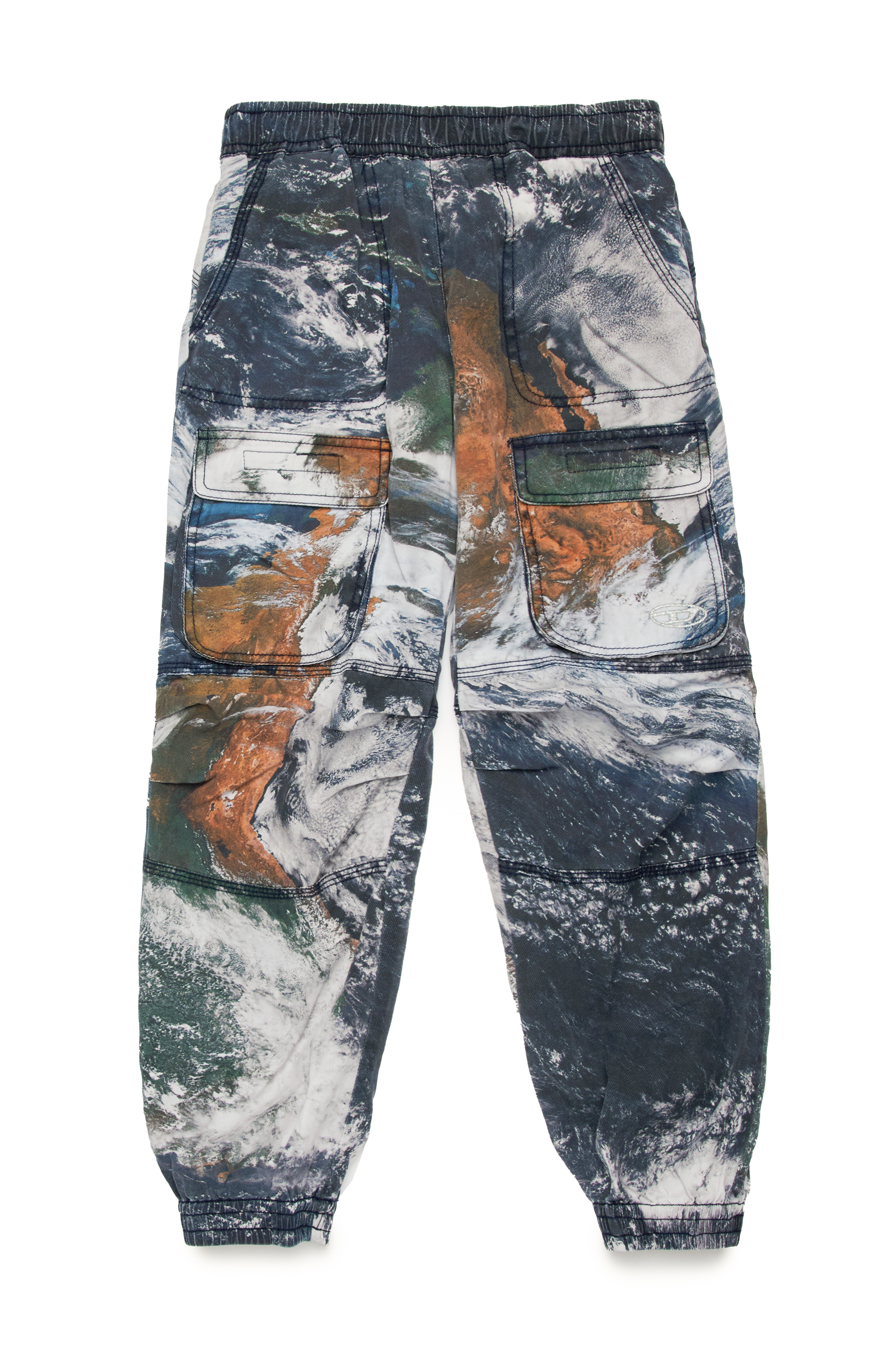 Diesel - PMIRTCMF, Unisex Fluid cargo pants with Camo Planet print in Multicolor - Image 1