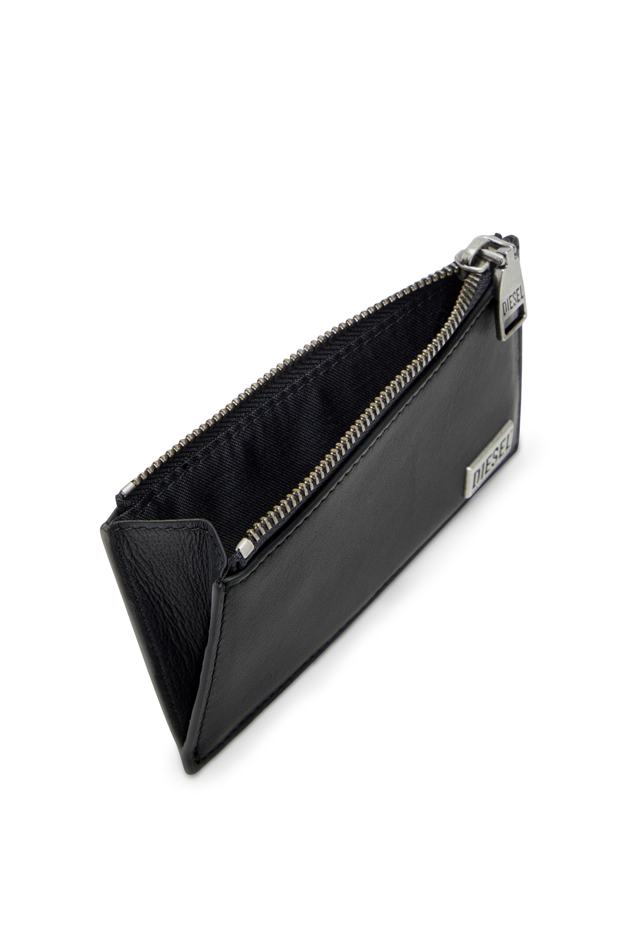 Diesel - BISCOTTO CARD HOLDER III, Man's Flat card holder in semi gloss leather in Black - 3