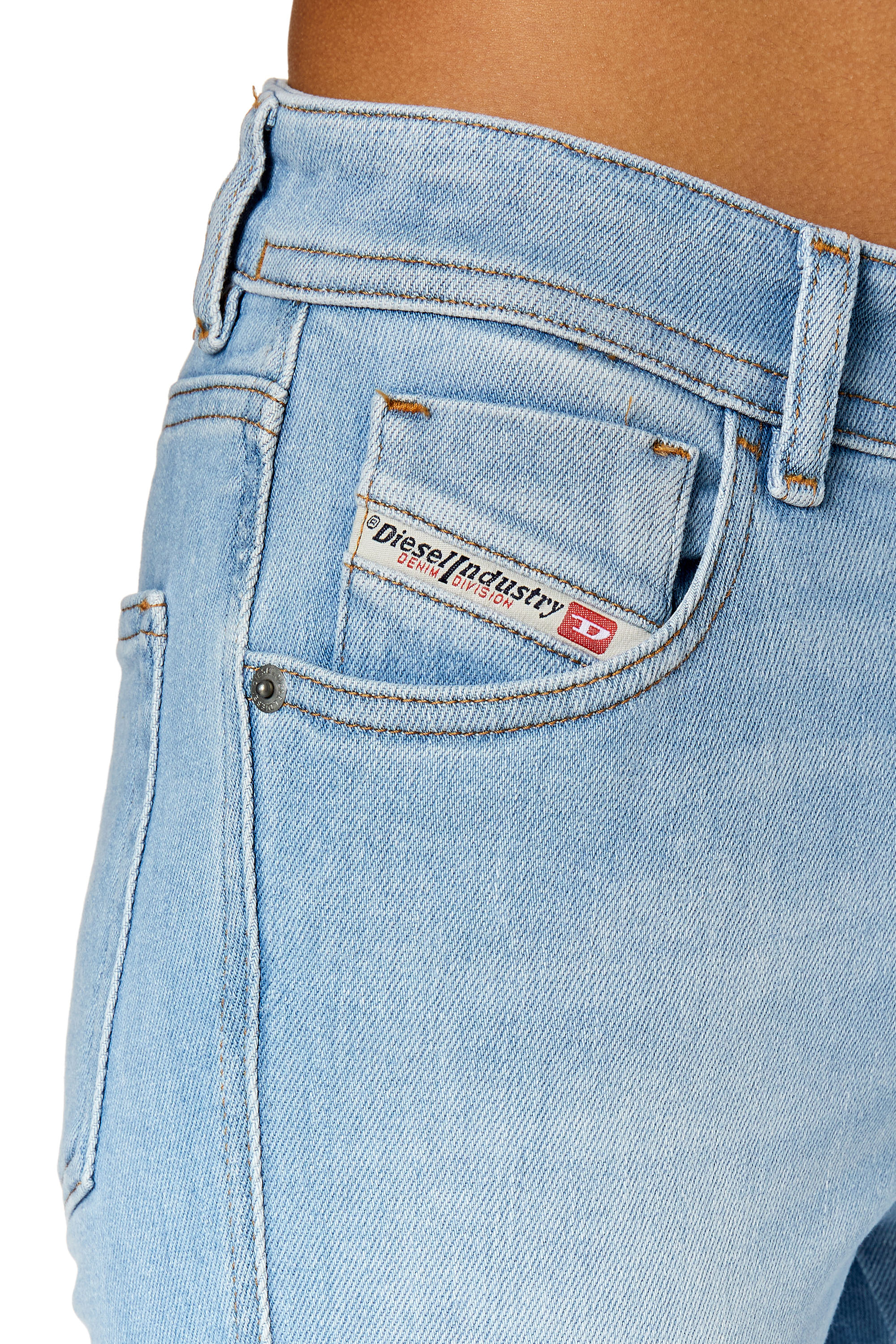 Diesel - 2017 Slandy 09E76 Super skinny Jeans, Light Blue - Image 3