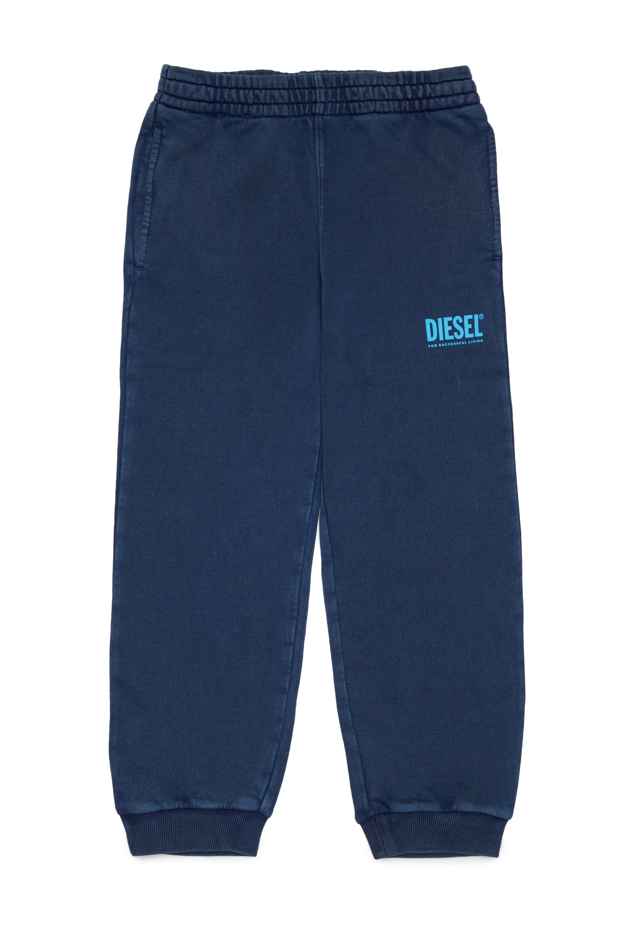 Diesel - PTISEL, Man's Cotton sweatpants with logo print in Dark Blue - 1