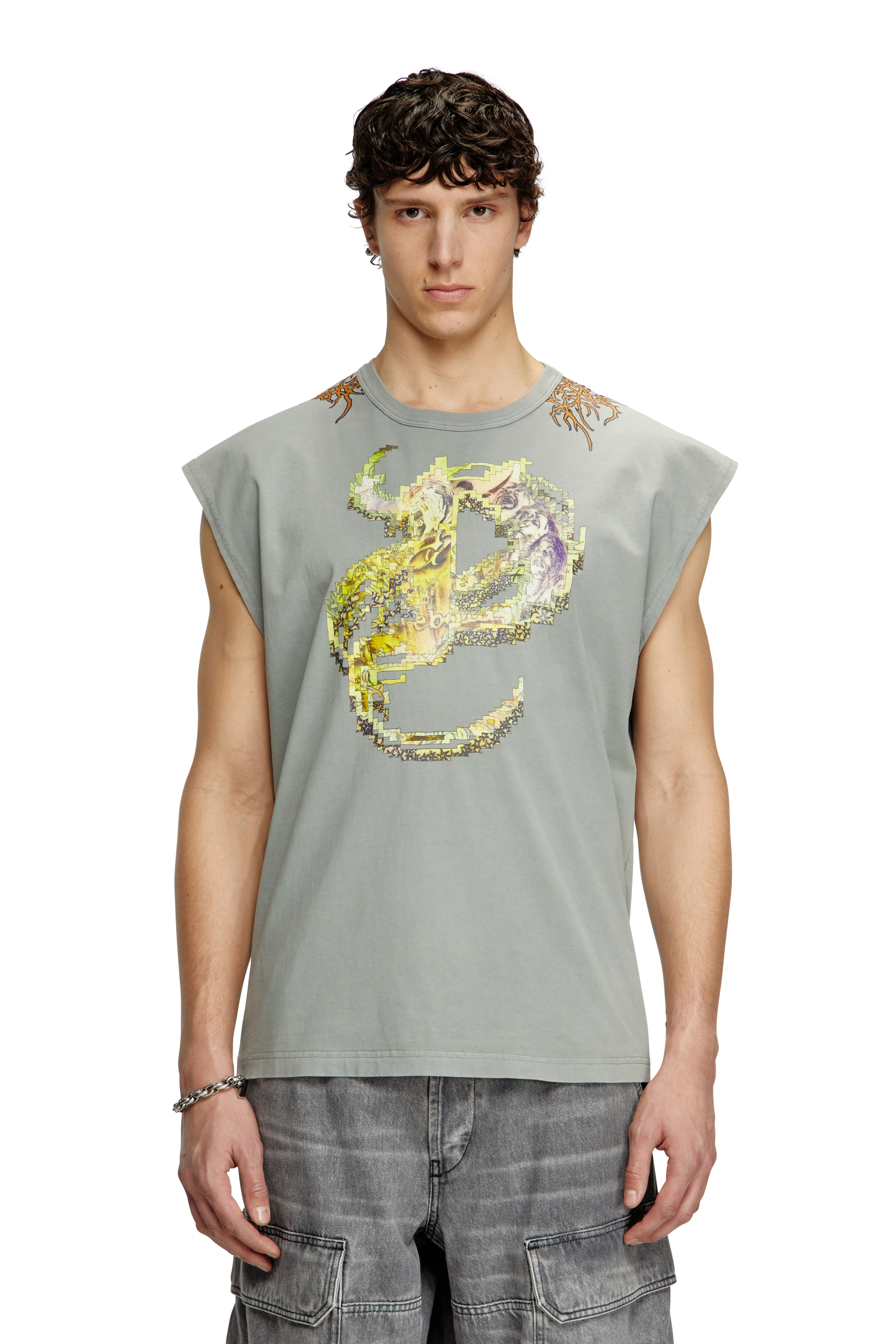 Diesel - T-BOXT-SL-R1, Man's Tank top with tattoo graphics in null - 1