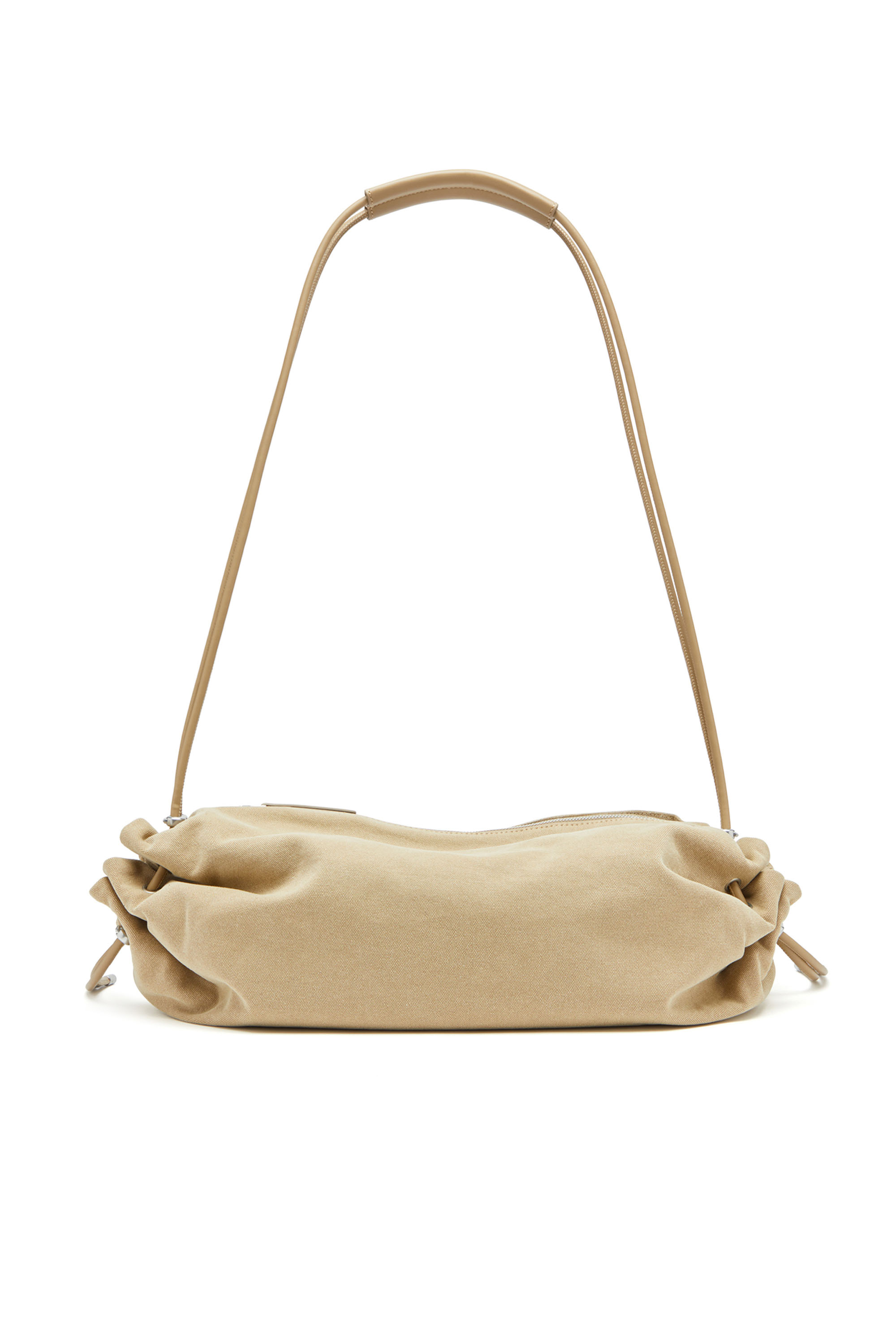 Diesel - SCRUNCH-D CROSSBODY L, Woman's Scrunch-D L-Scrunched duffle bag in treated canvas in Beige - 2