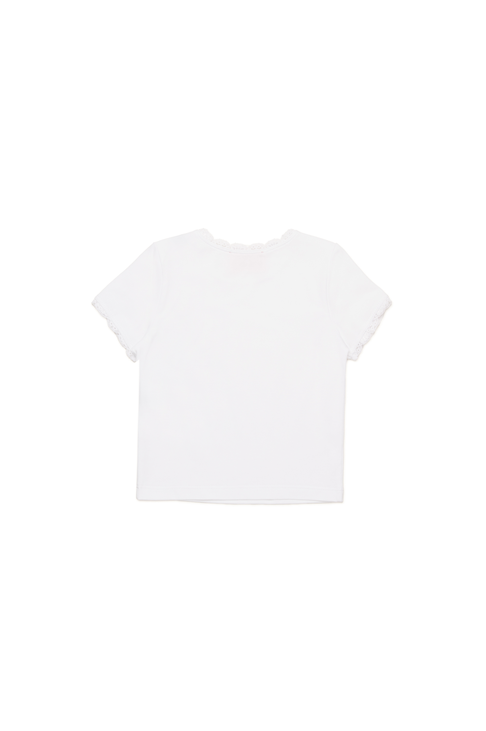 Diesel - TLUCIB, Woman's Lace-trim T-shirt with sunglasses print in White - 2