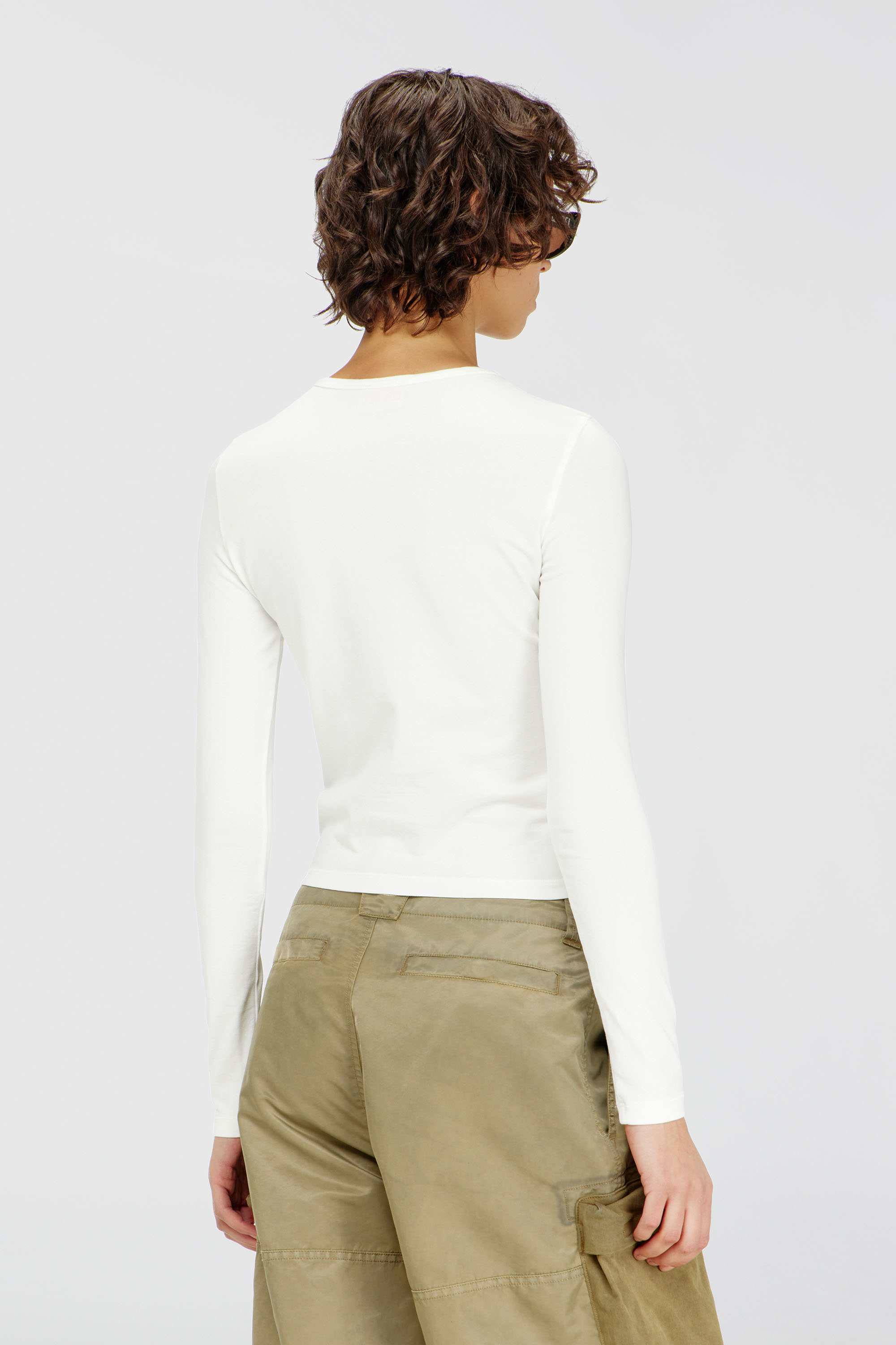 Diesel - T-UNCUTIESLONG-LS-OD, Woman's Cotton sweater with Oval D logo in White - 4