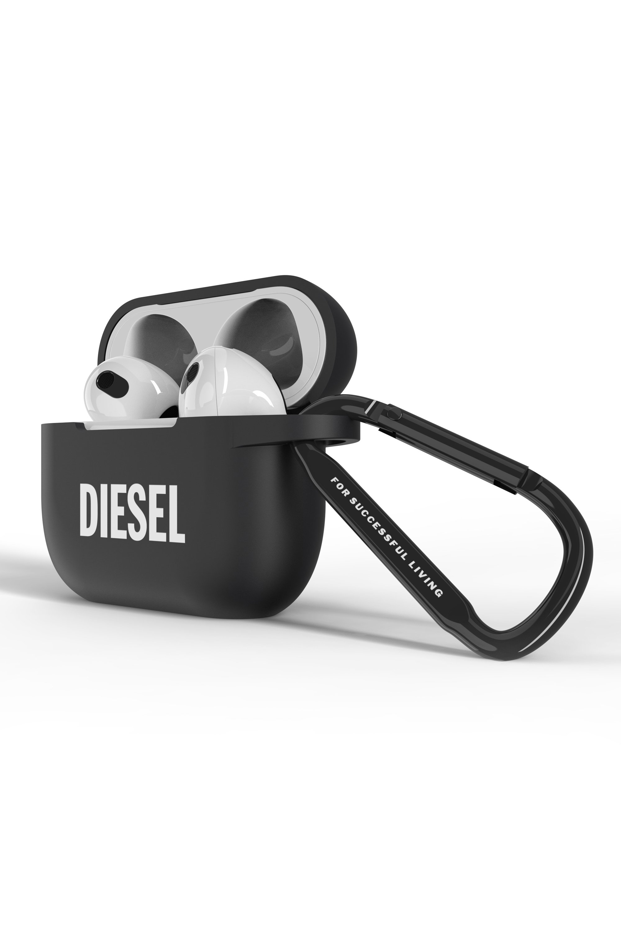 Diesel - 45829 AIRPOD CASE, Unisex Airpod case silicone  for AirPods 4 in Black - Image 3
