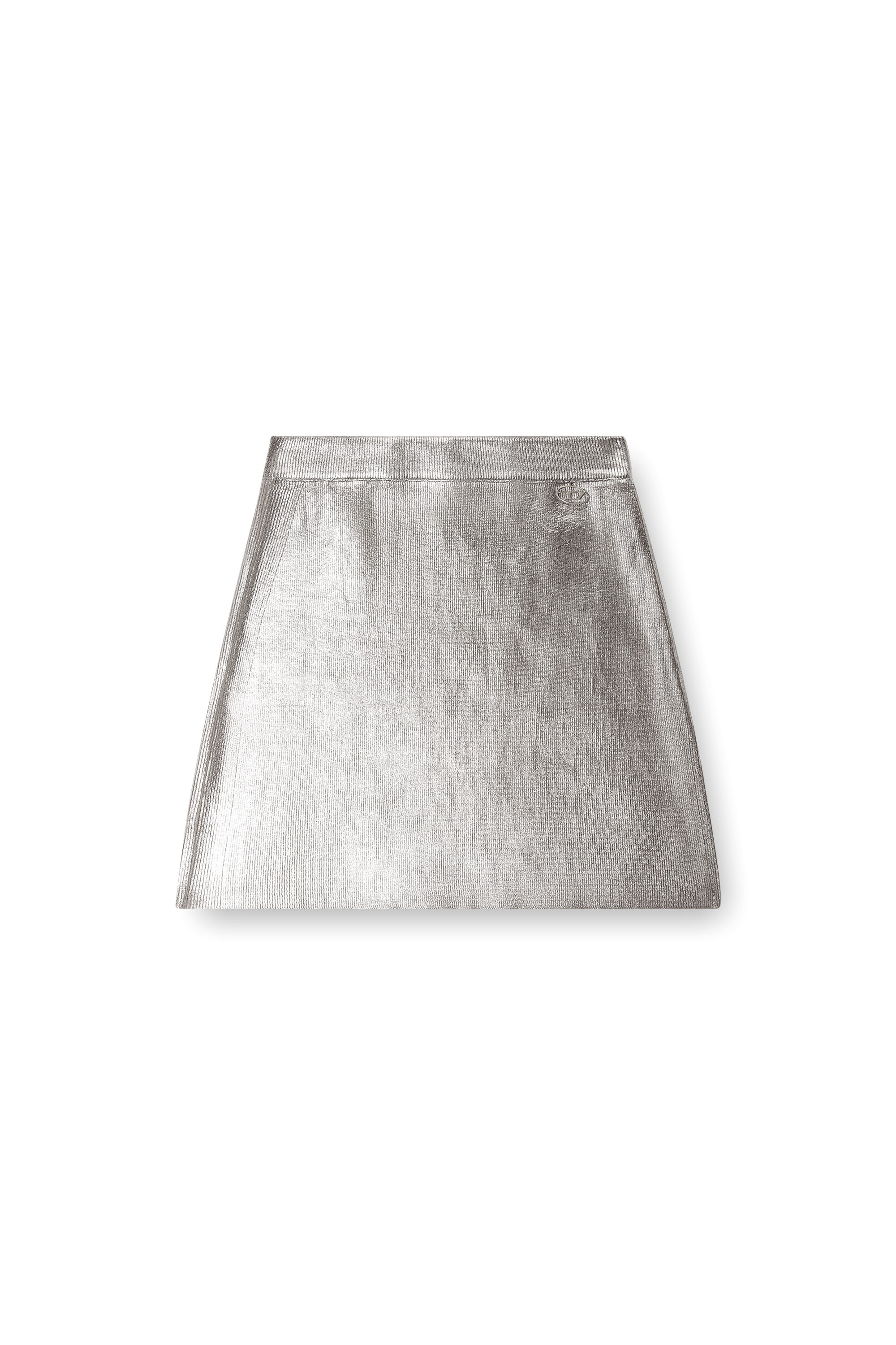 Diesel - M-ISI, Woman mini skirt in metallic cotton in Grey - Image 5