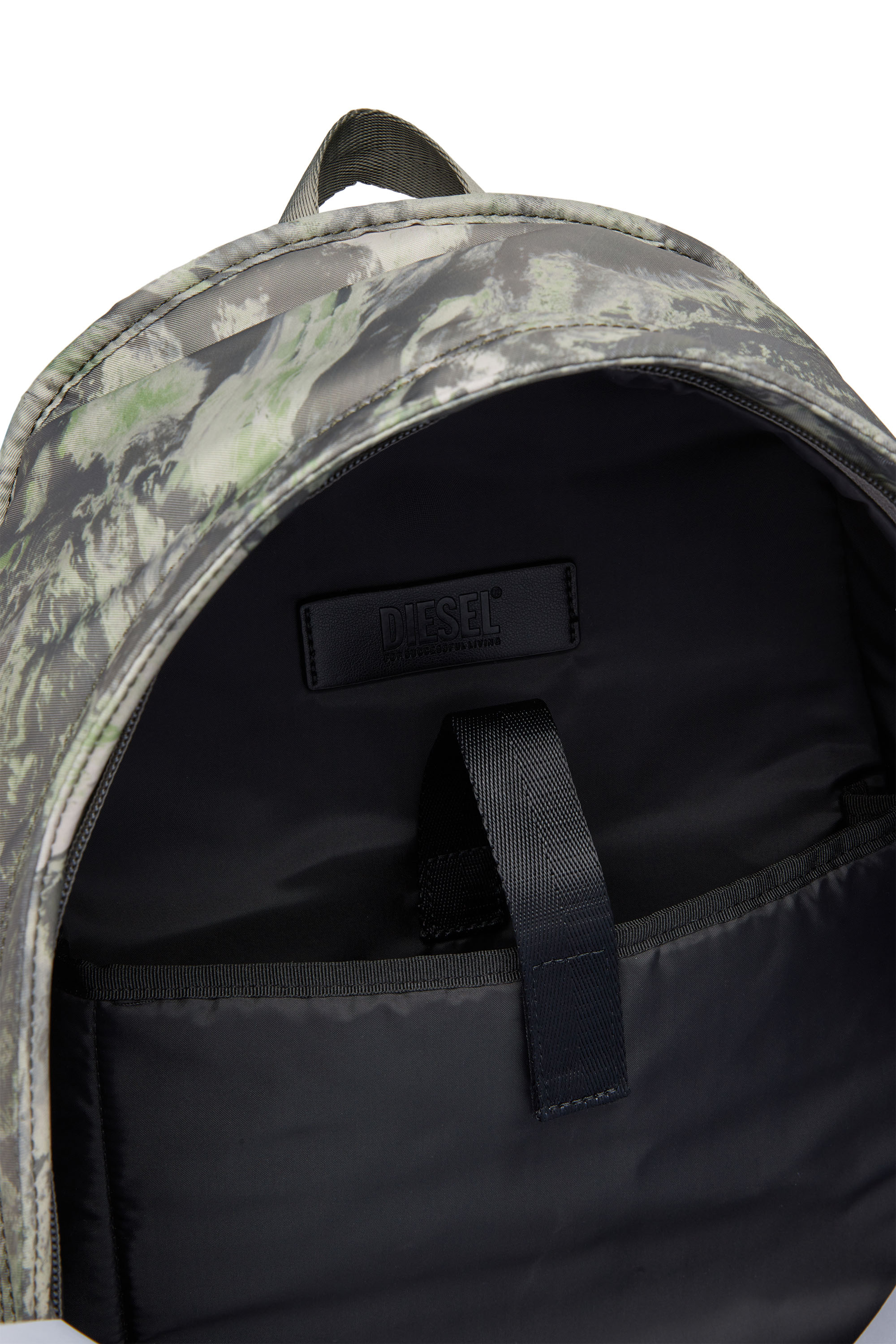 Diesel - RAVE BACKPACK X, Man's Rave Backpack X - Backpack in recycled earth-print fabric in Grey/Blue - 4