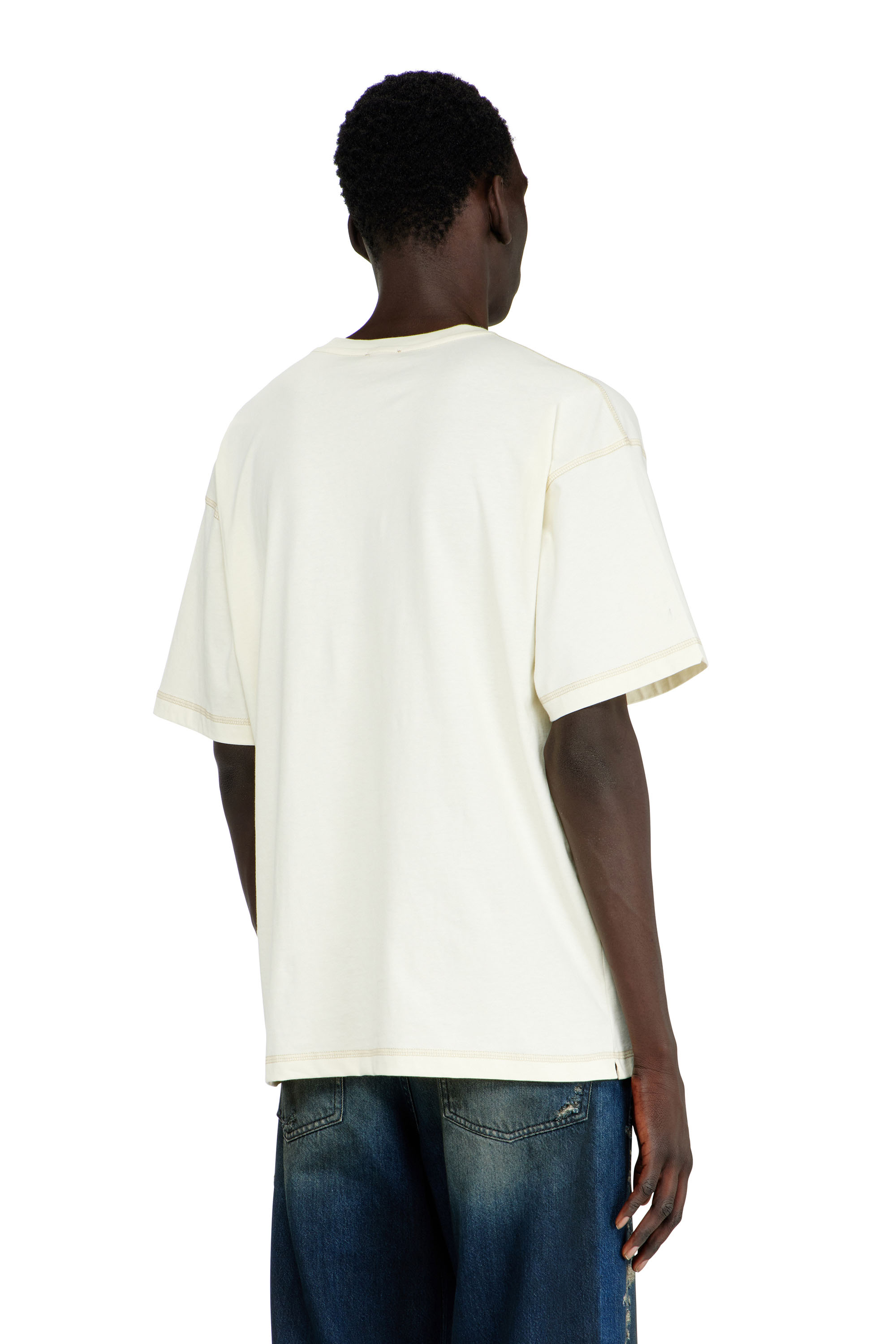 Diesel - T-BOXT-NOTCH, Man's Relaxed T-shirt with prints and embroderies in White - 4