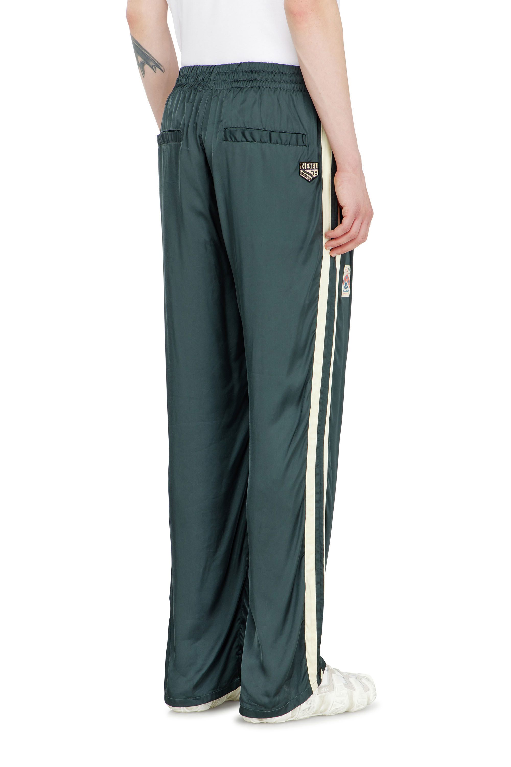 Diesel - P-ANNU, Man's Satin track pants with patches in null - 4
