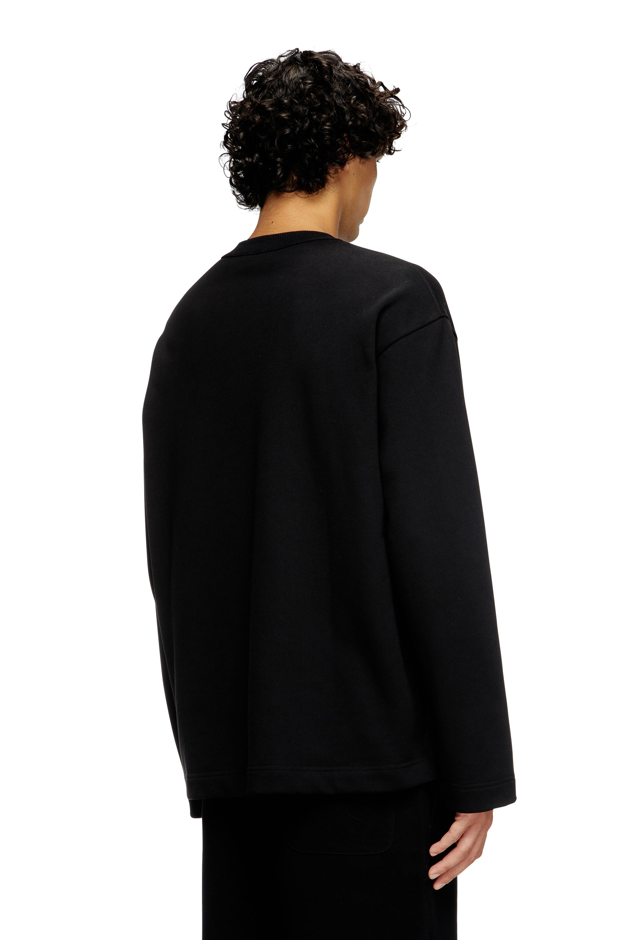 Diesel - S-MACSIS-OD, Man's Sweatshirt with metallic logo in Black - 4