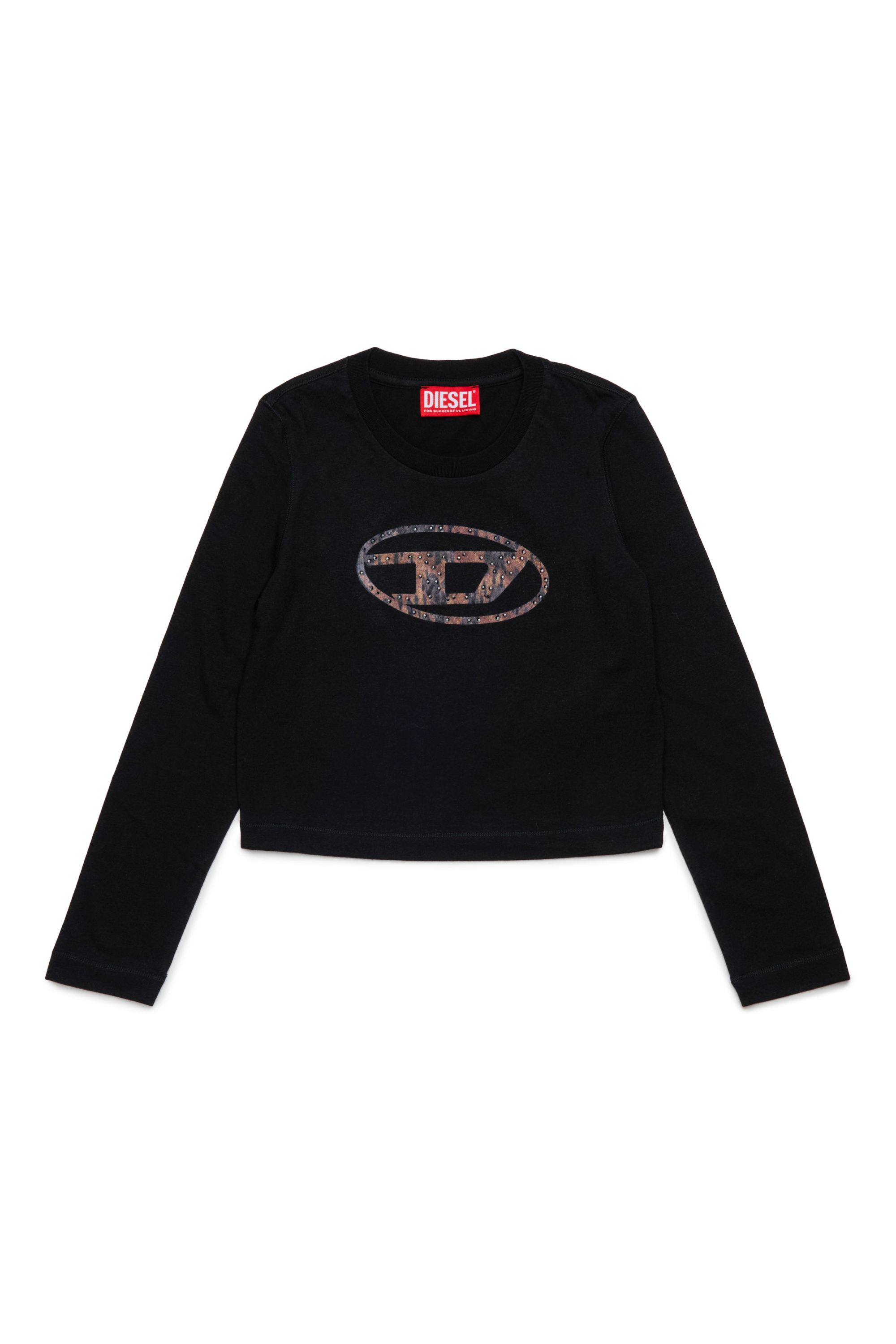 Diesel - TDOLSY, Woman's Long-sleeve cotton t-shirt in Black - 1