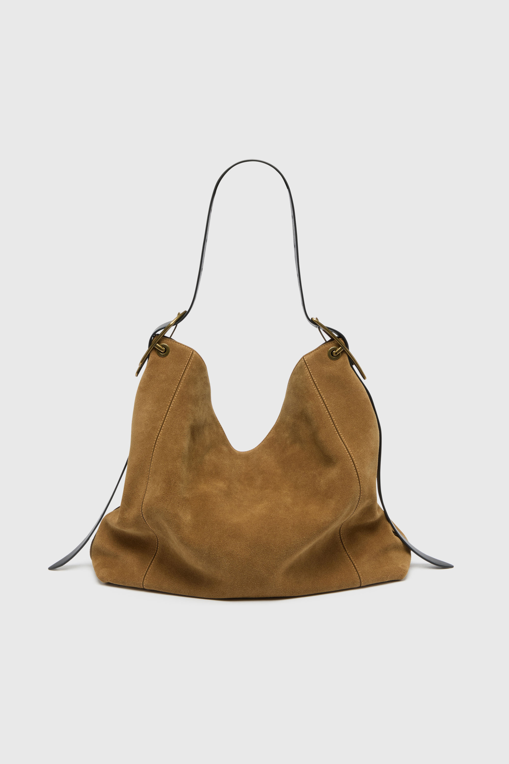 Diesel - D-LINE HOBO L, Woman's D-Line-Hobo bag in waxed suede in Light Brown - 4