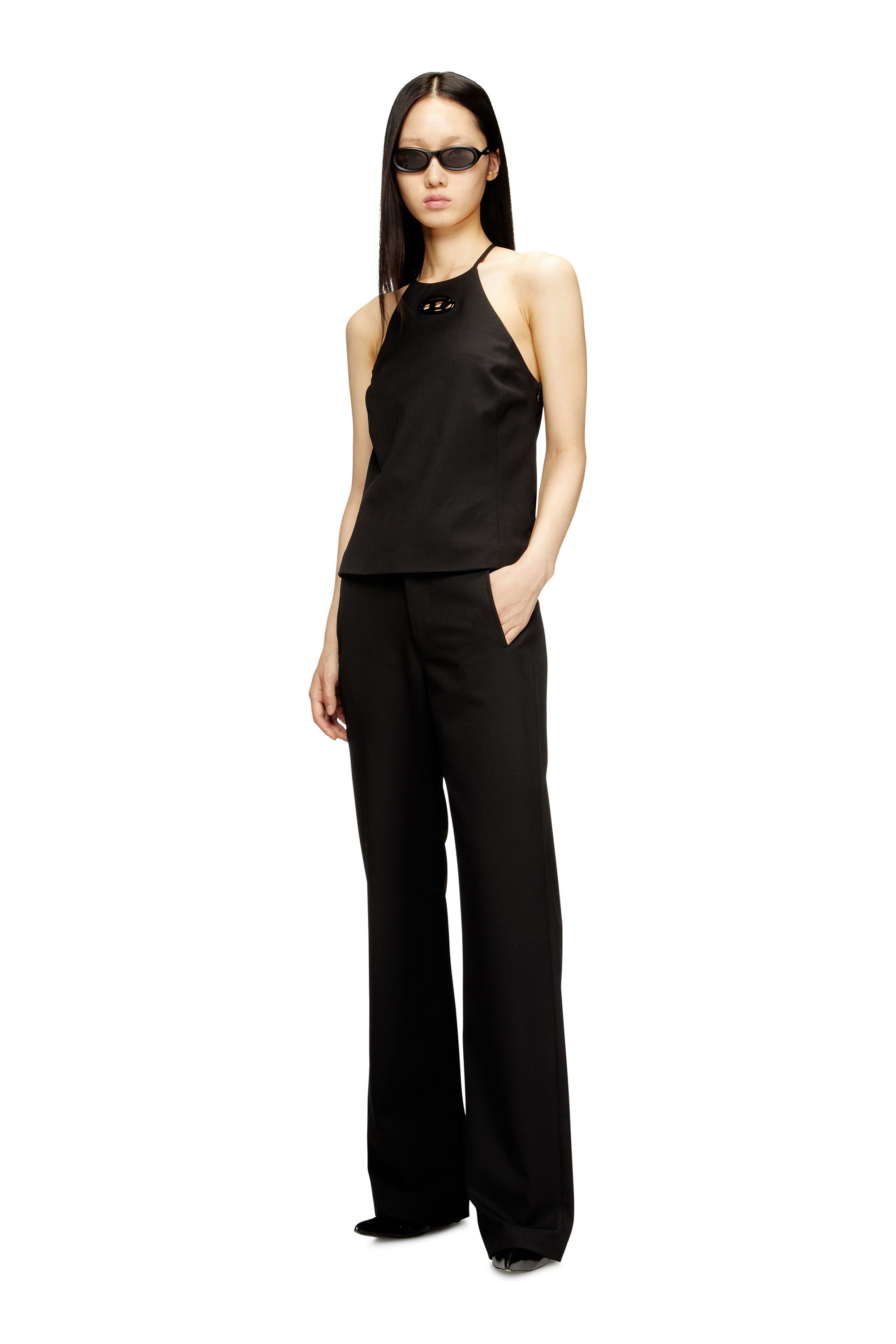 Diesel - P-ROMISE-S3, Woman's Pants in cool wool in Black - 2