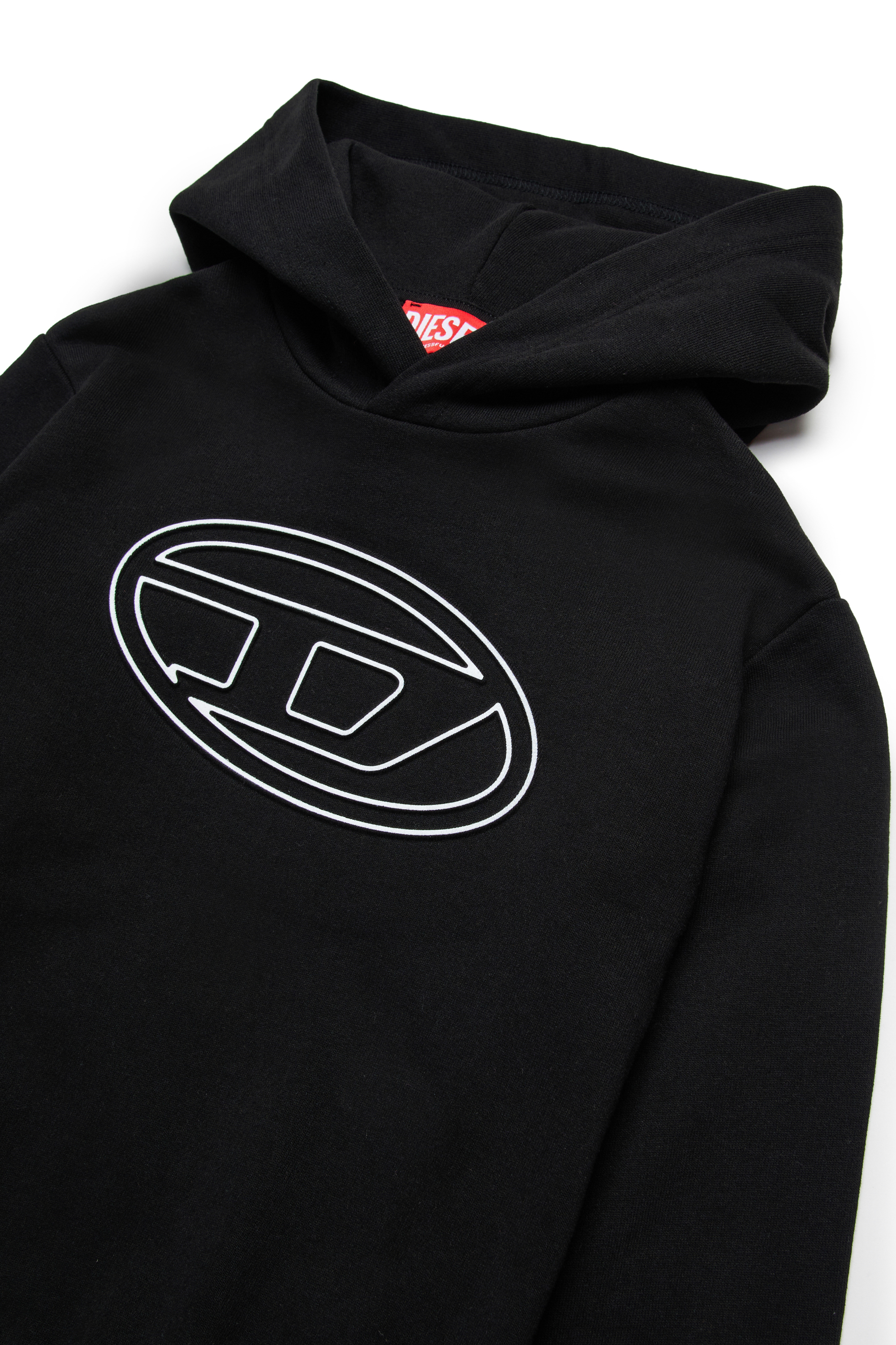 Diesel - SBIGOVALHOOD OVER, Man's Hoodie with embossed Oval D logo in Black - 3