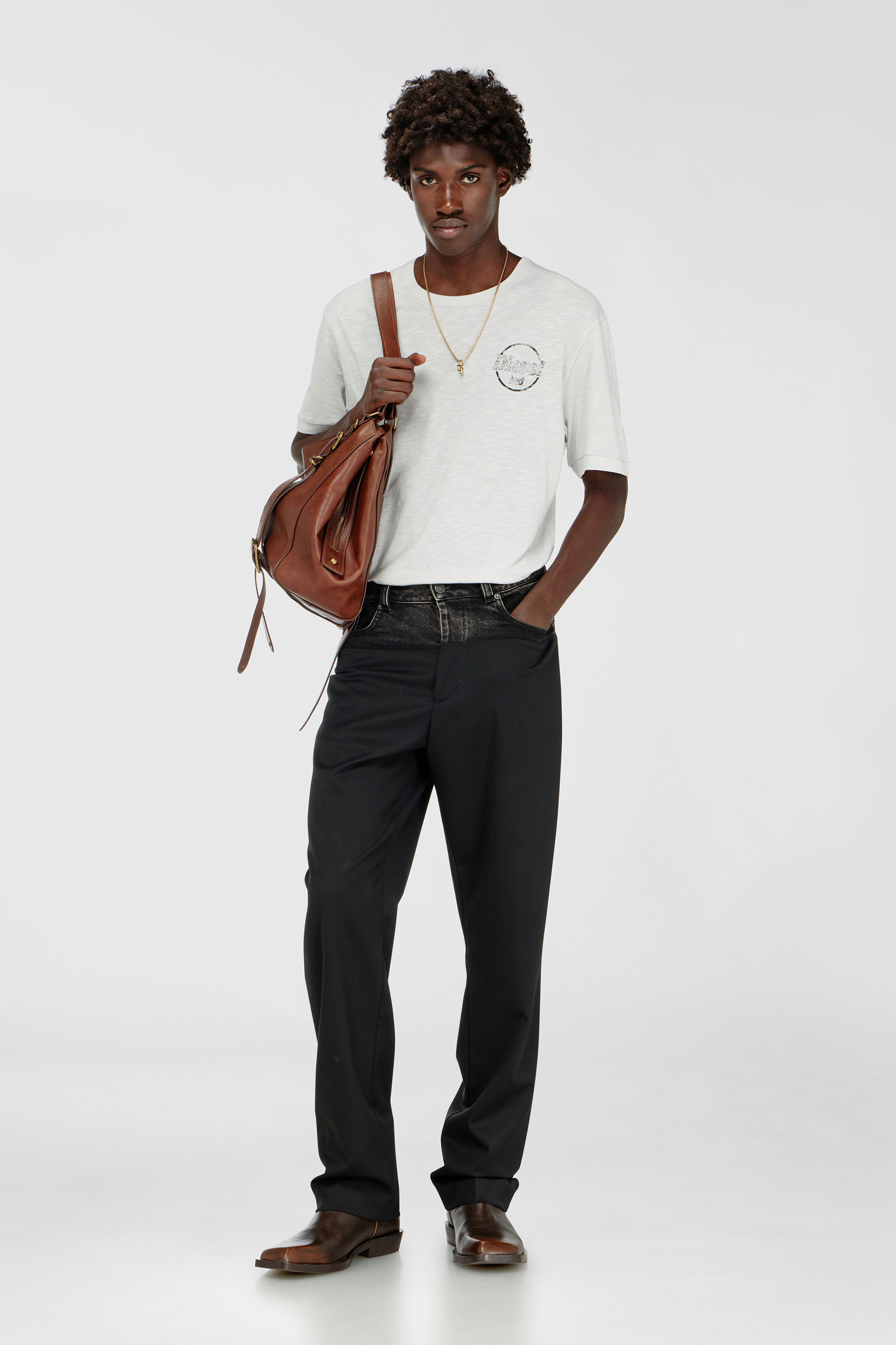 T-shirt in slub jersey with crack print