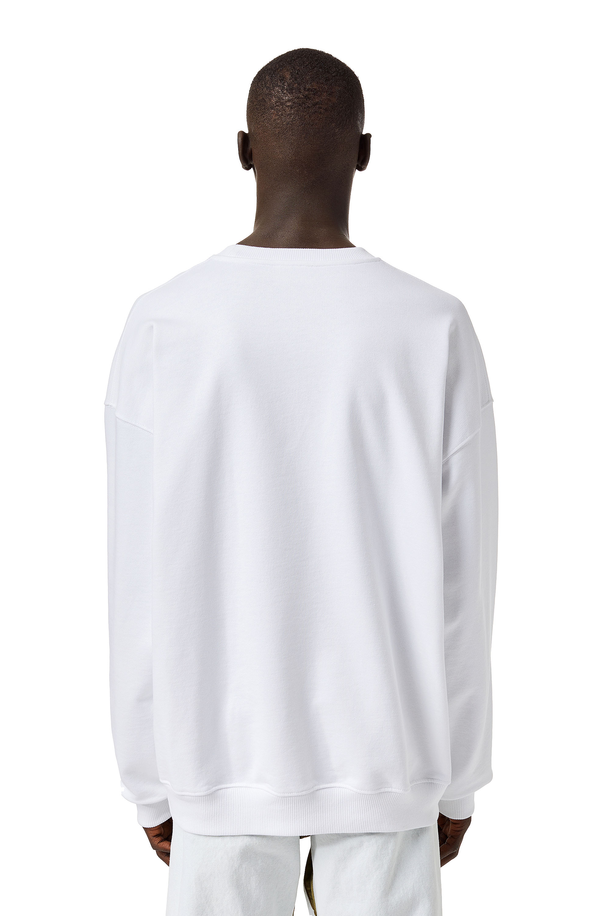 Diesel - S-MART-BIGOVAL, Man Sweatshirt with embossed logo in White - Image 3