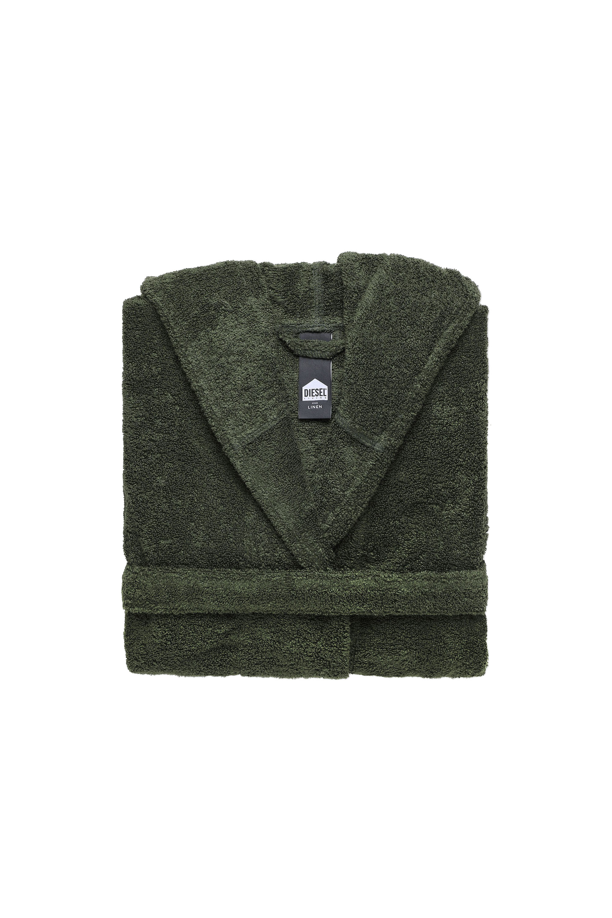 Diesel - ACC  SPORT LOGO CAP L/XL, Unisex's Bathrobe with hood SPORT LOGO, L/XL in Green - 1