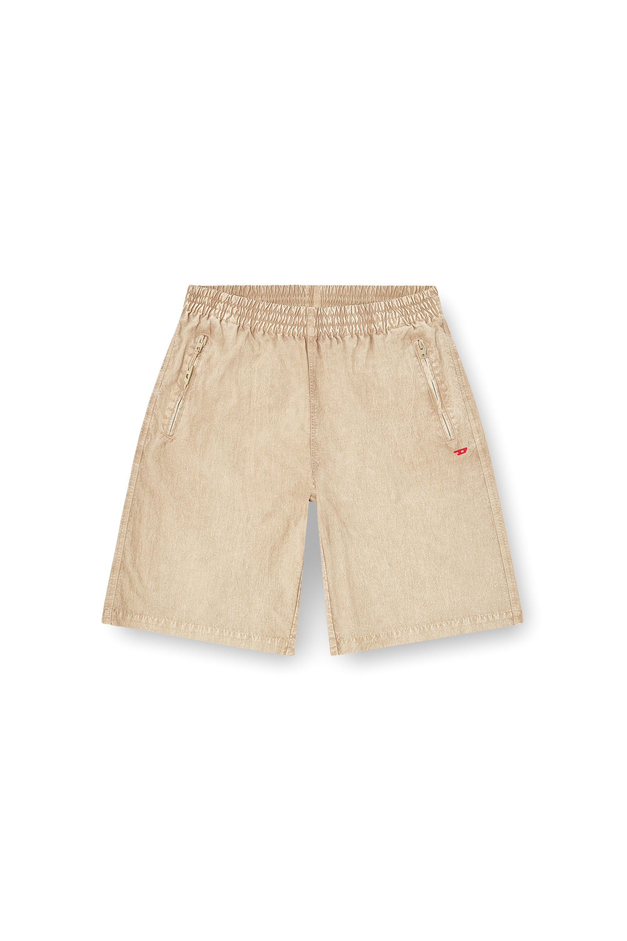 Diesel - P-THECK-SHORT-PLBH, Man's Treated nylon shorts in Beige - 4