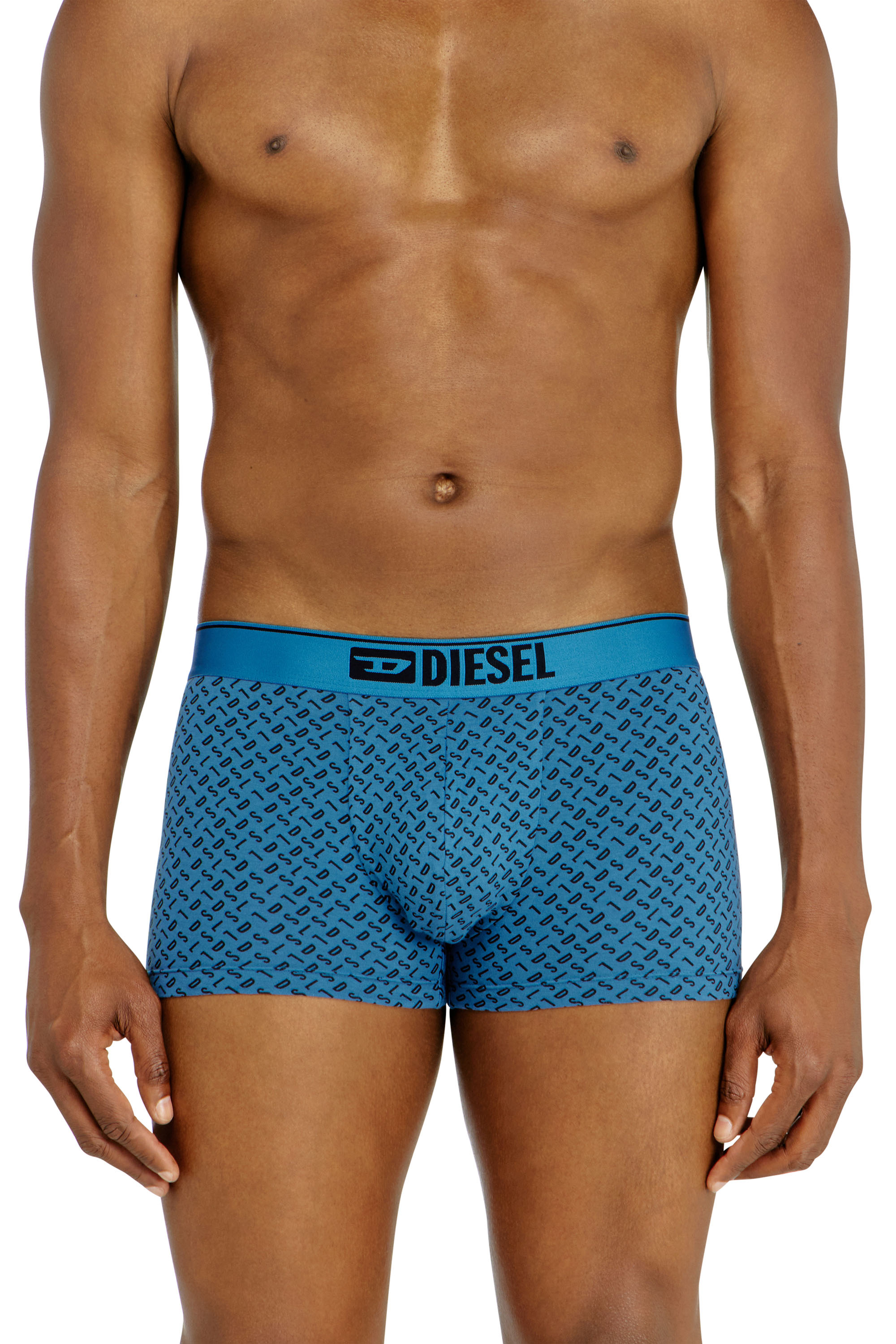 Diesel - DAMIEN-D-BOX-3PACK, Man's Three-pack of stretch cotton trunks with monogram in Blue - 1